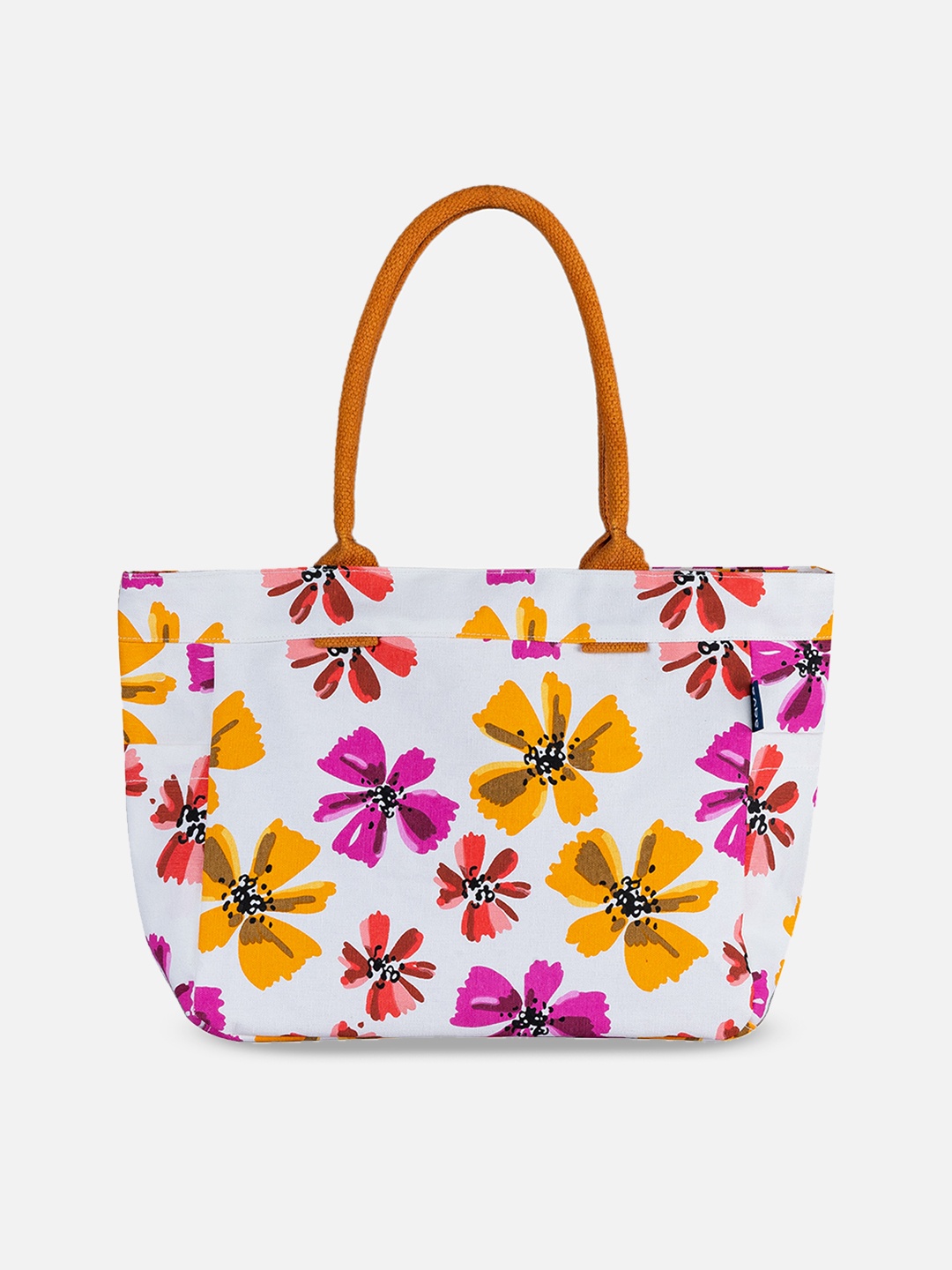 

AQVA Floral Printed Oversized Shopper Tote Bag, White