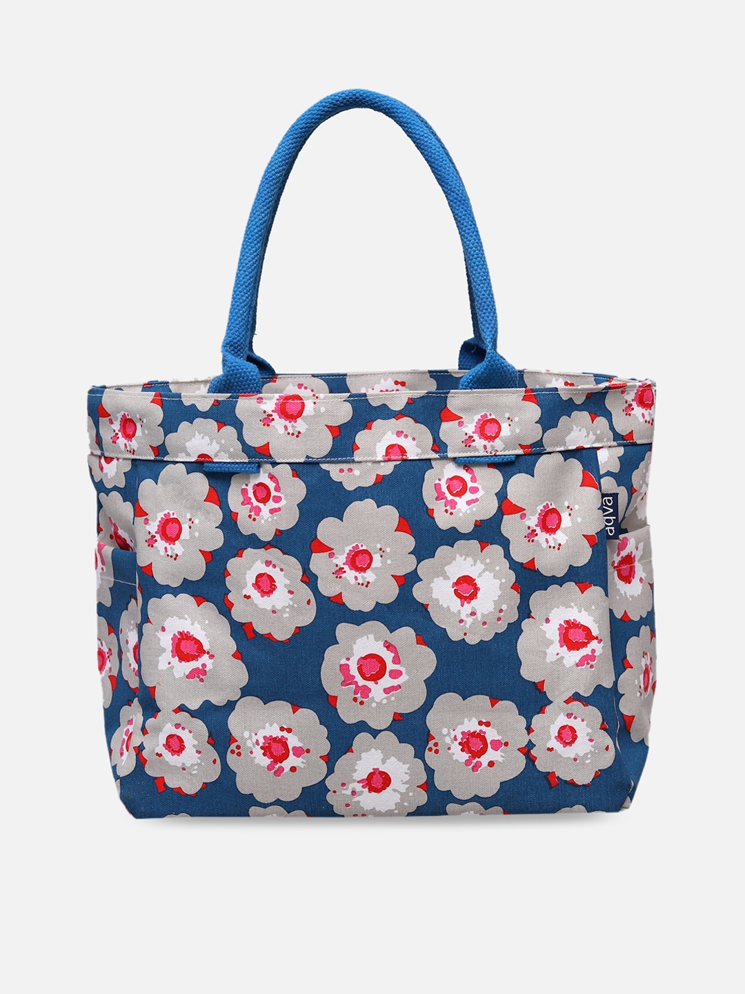 

AQVA Blue Floral Printed Shopper Tote Bag