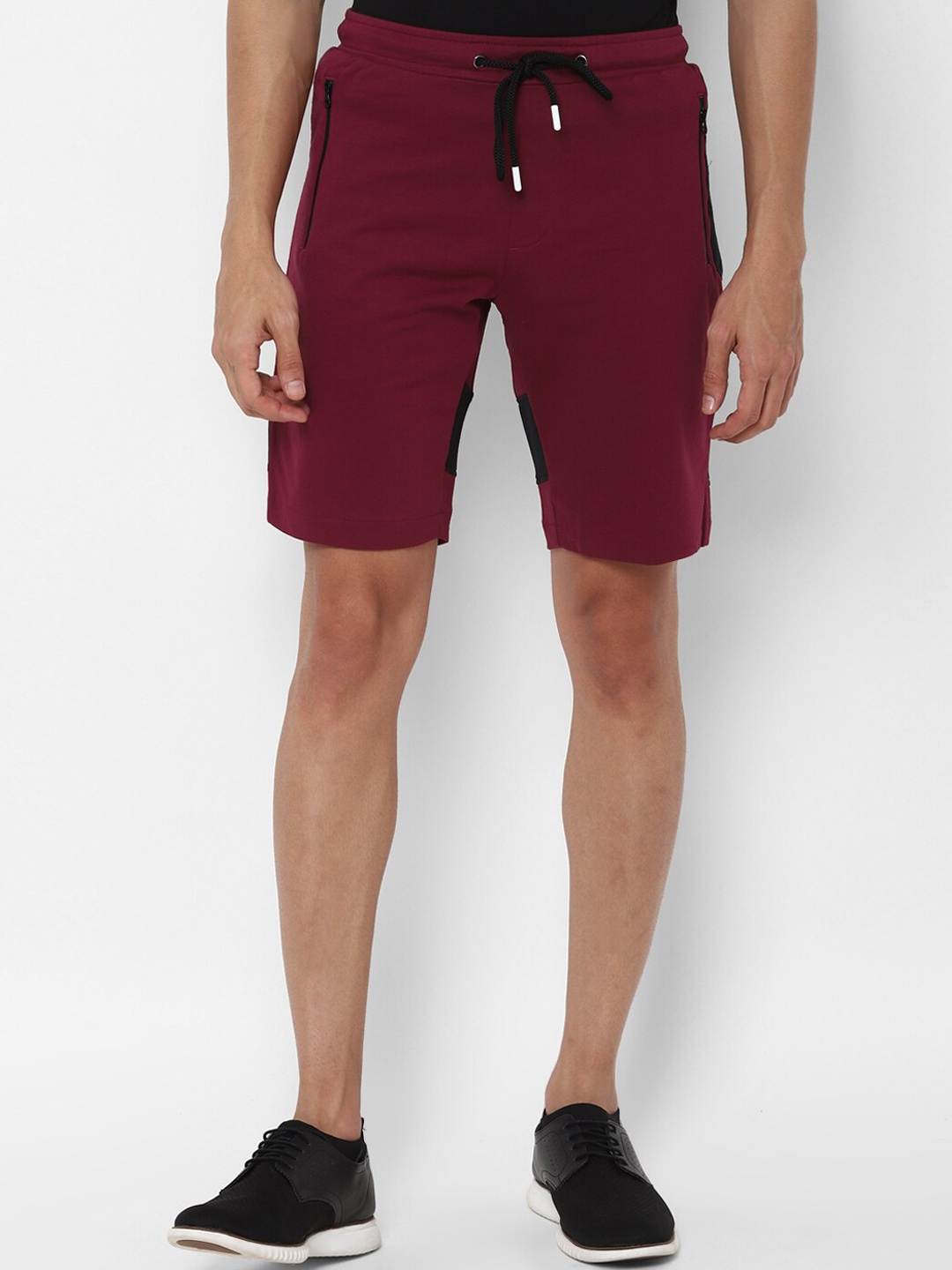 

Allen Solly Men Cotton Slim Fit Shorts, Maroon