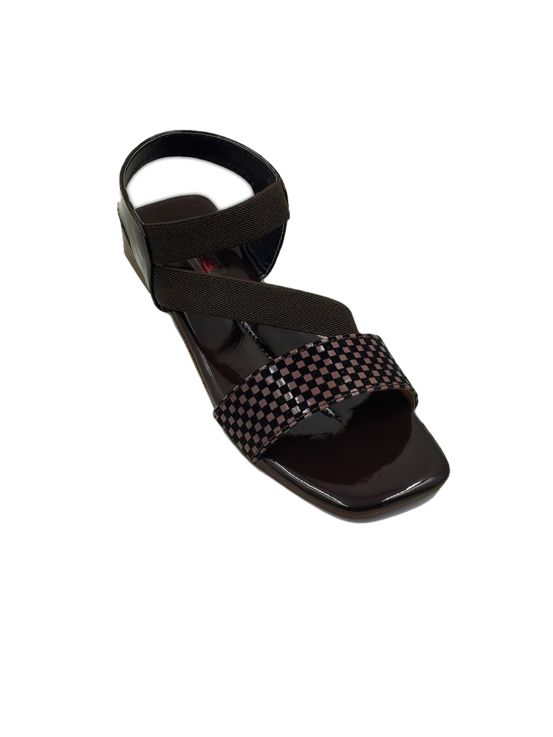 

Sayera Women Printed Open Toe Flats, Black