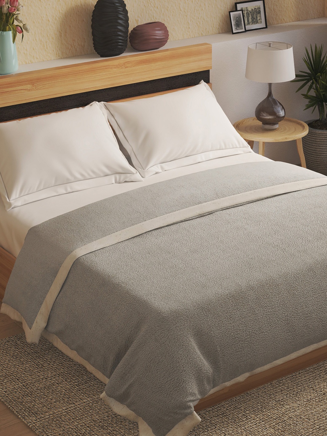 

Home Centre Spinel Grey Summer 150 GSM Queen Double Bed Blanket