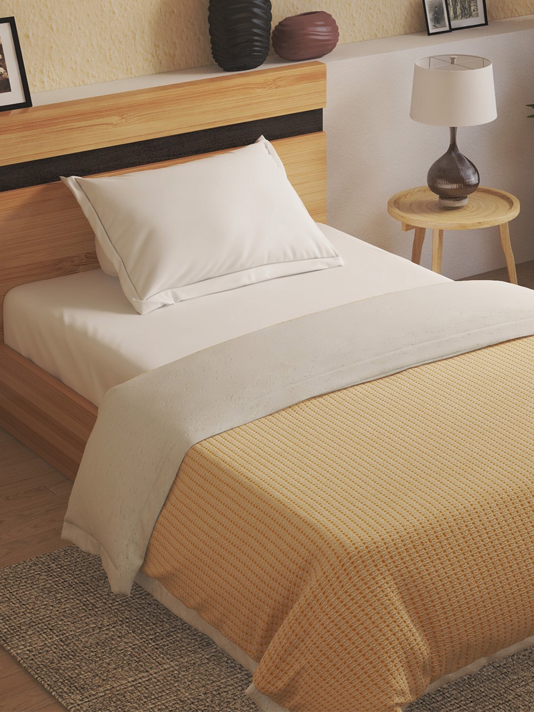 

Home Centre Harbour Yellow Geometric Summer 150 GSM Single Bed Blanket