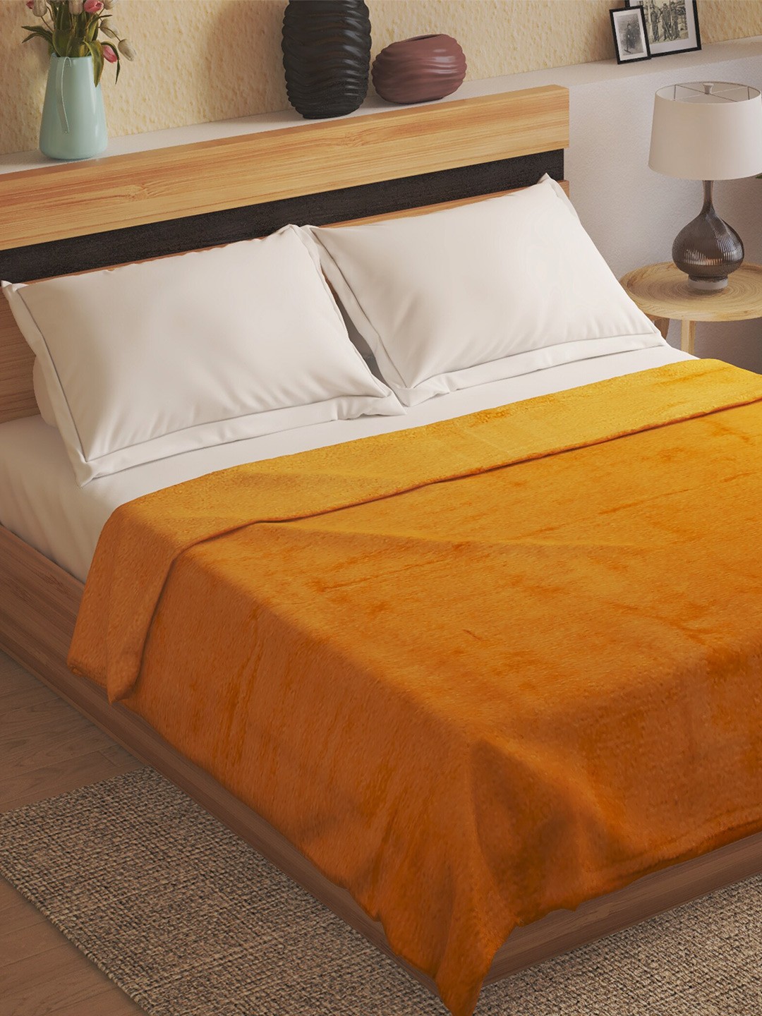

Home Centre Spinel Yellow Summer 150 GSM Queen Single Bed Blanket