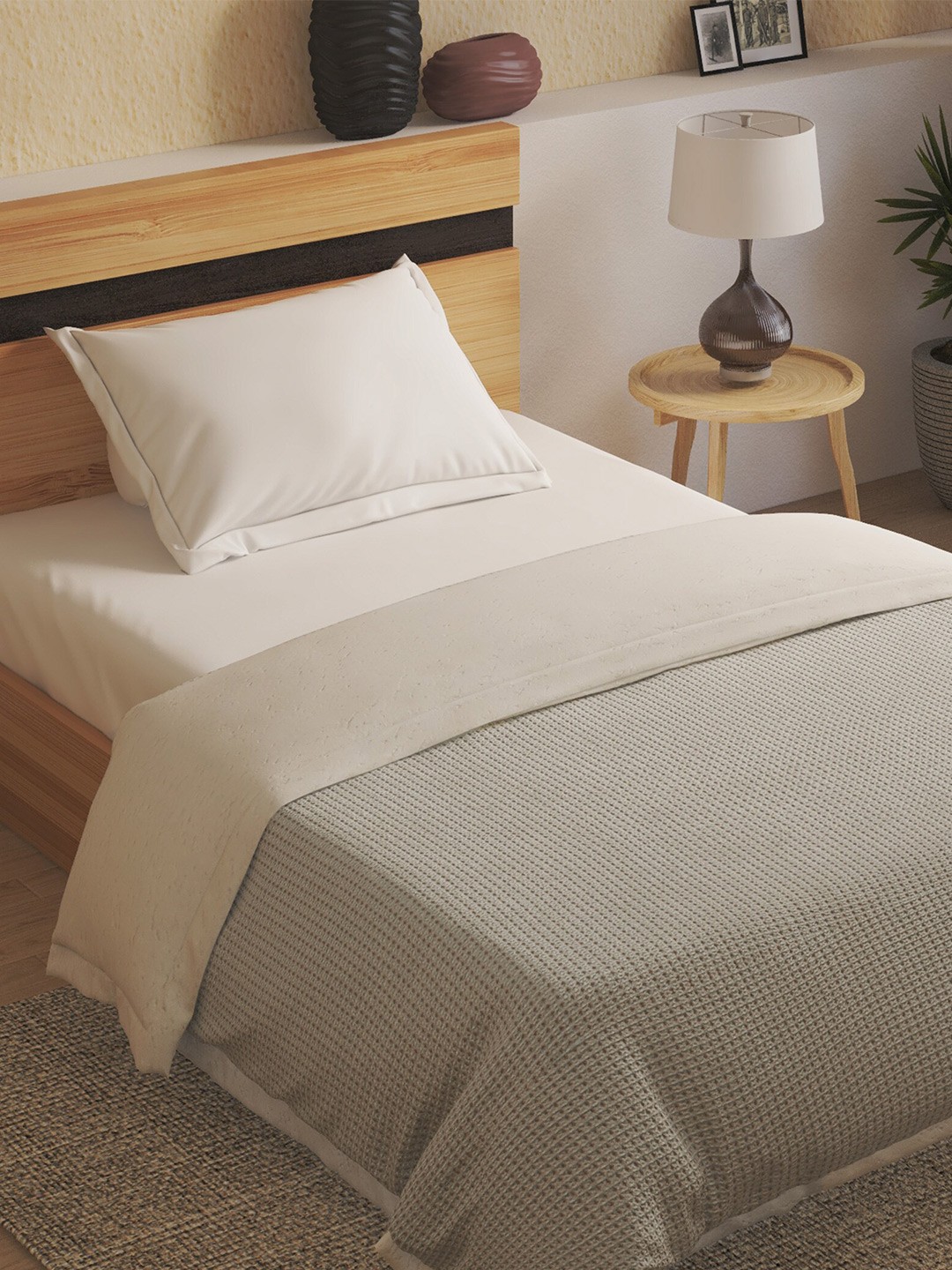 

Home Centre Harbour Beige Geometric Summer 150 GSM Single Bed Blanket