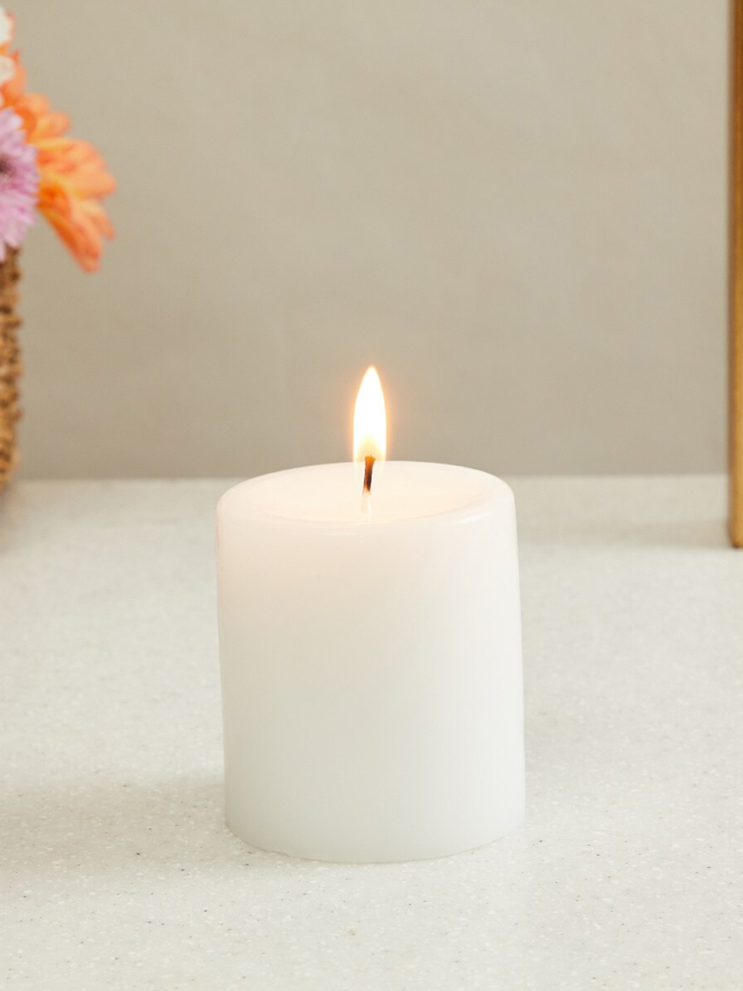 

Home Centre Color Connect White Wax Lily Pillar Candle