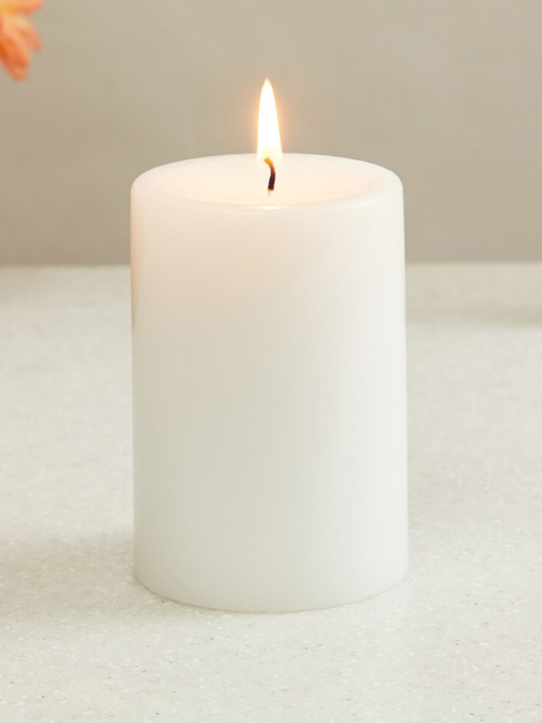 

Home Centre Color Connect White Wax Pillar Candle