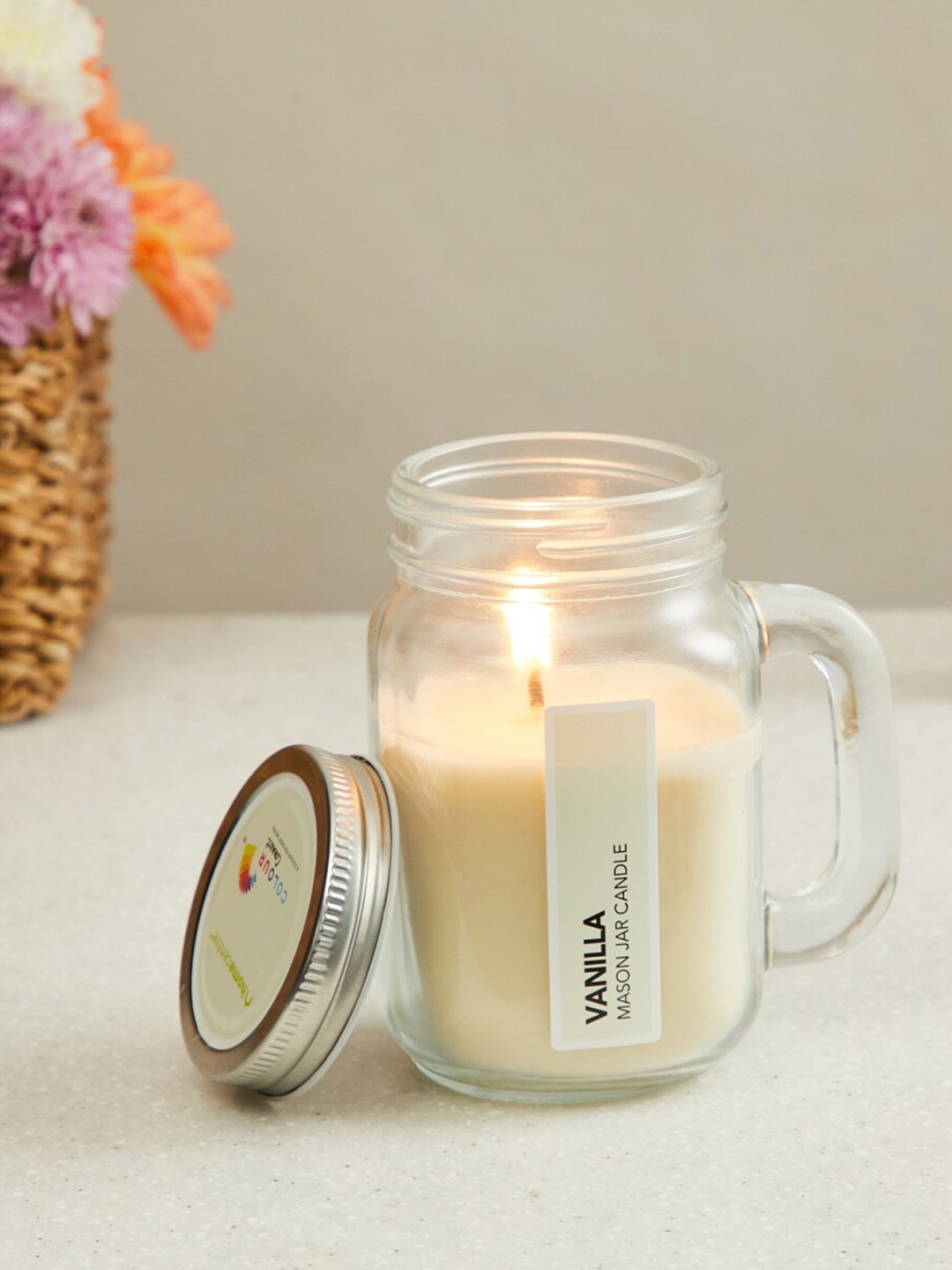 

Home Centre Color Connect White Vanilla Mason Jar Candle