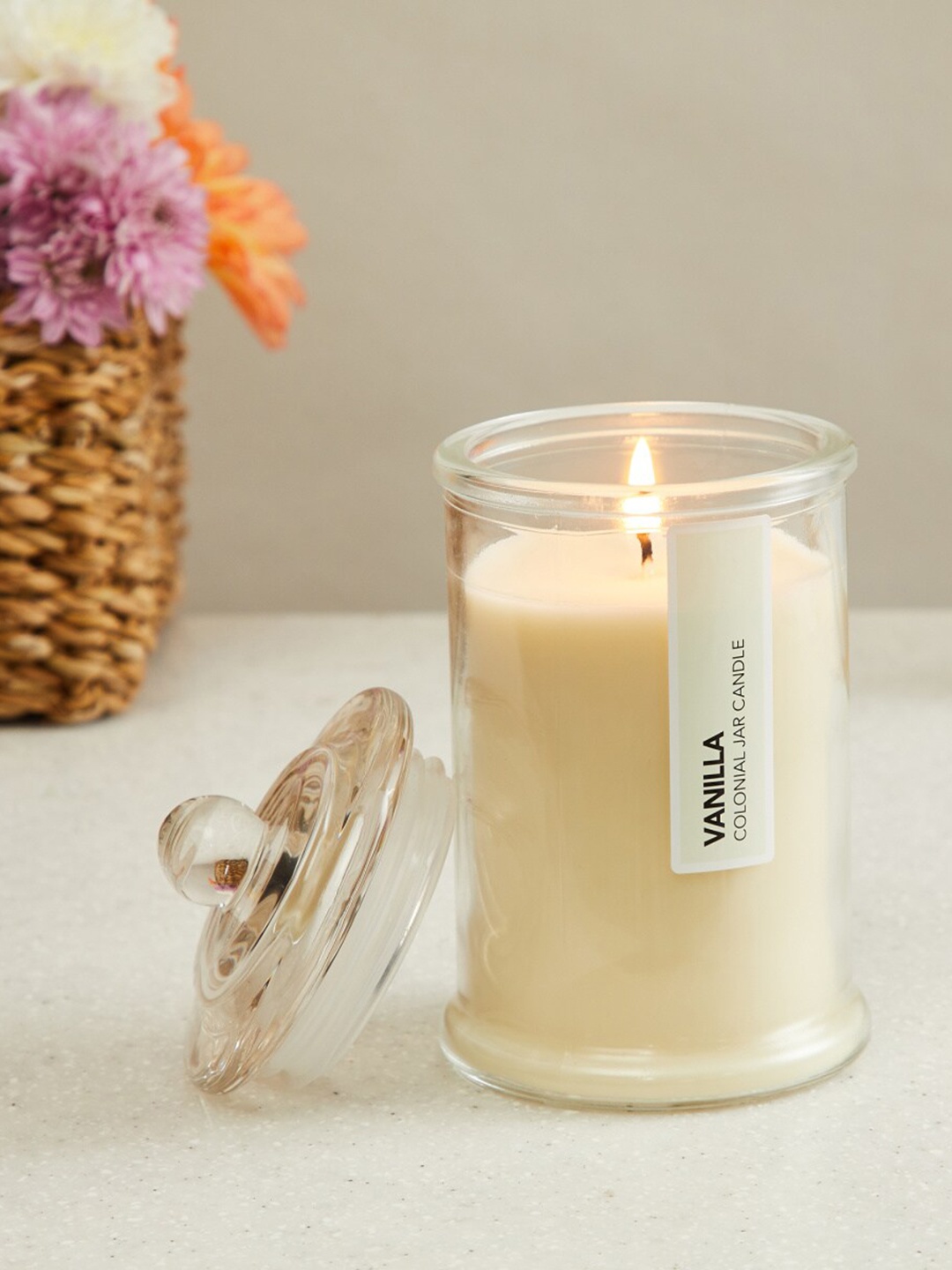 

Home Centre Color Connect White Vanilla Scented Candles Jar
