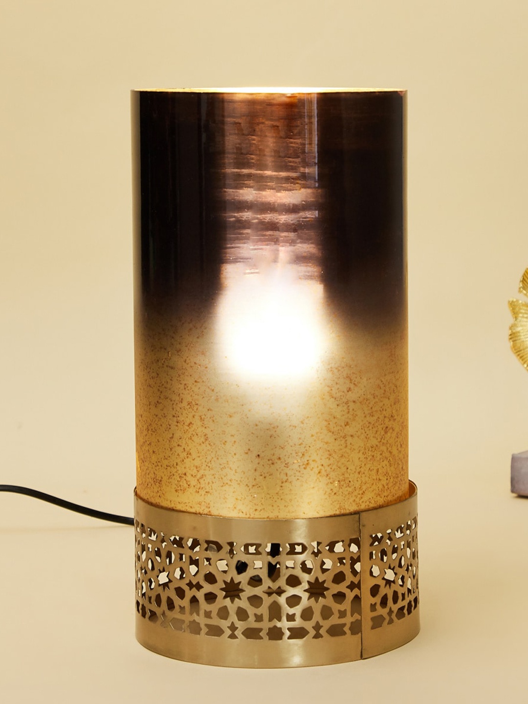 

Home Centre Mystique Gold Toned and Black Iron Table Lamp