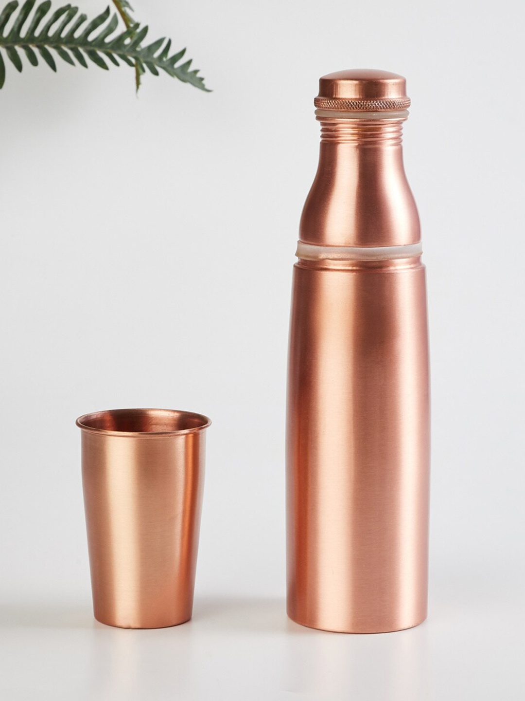 

Home Centre Healthy Living Brown 2Pices Solid Copper Water Bottle with Tumbler 950Ml