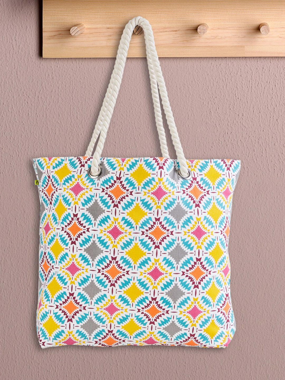 

Home Centre Graphic Printed Shopper Tote Bag, Yellow