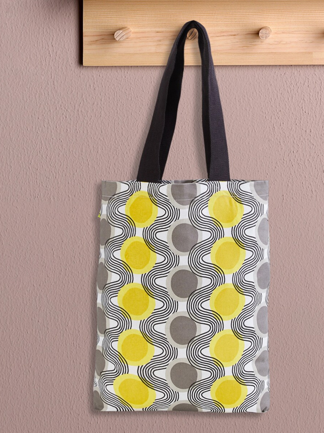 

Home Centre Geometric Printed Oversized Shopper Cotton Tote Bag, White