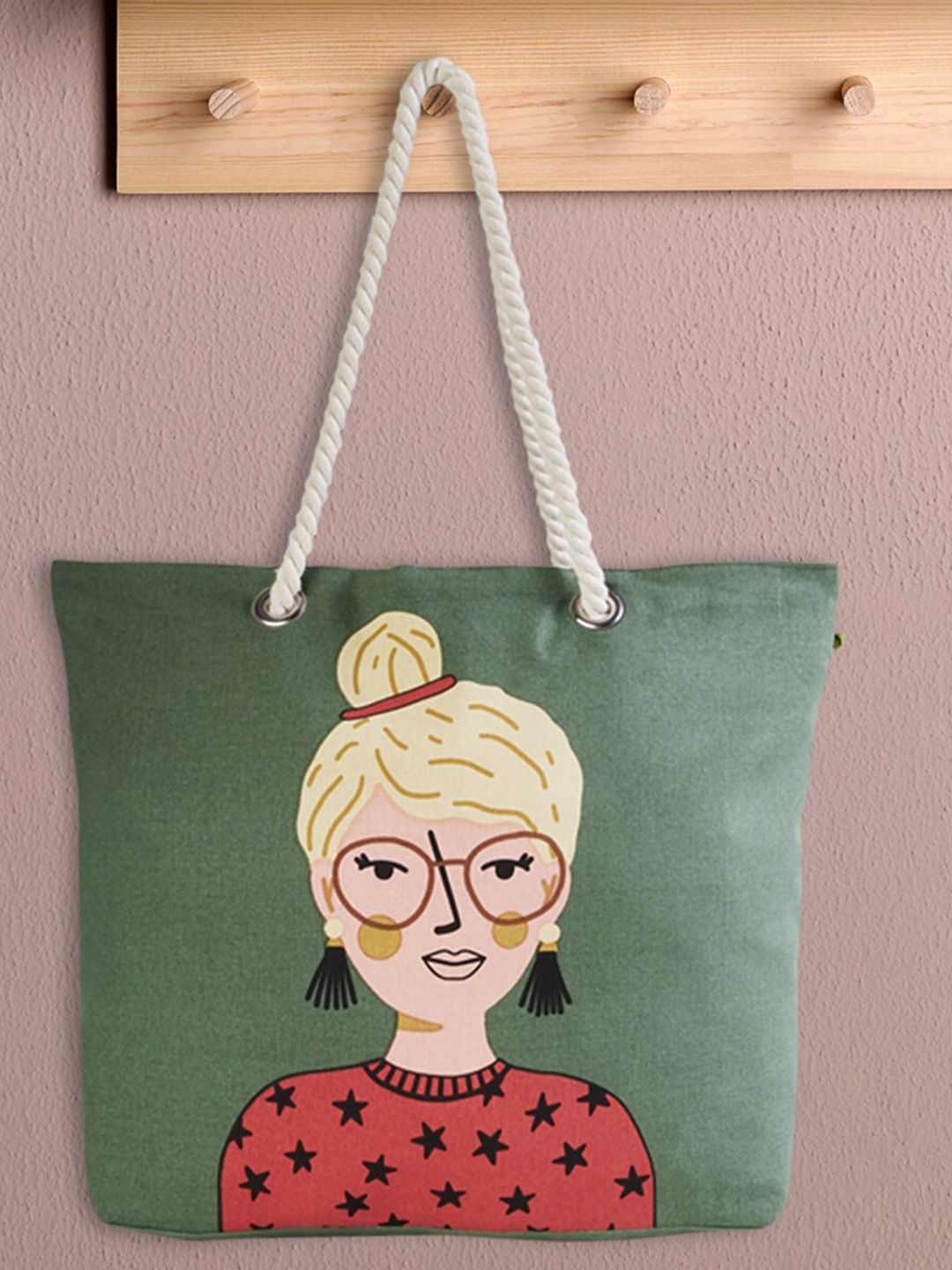 

Home Centre Printed Shopper Tote Bag, Green