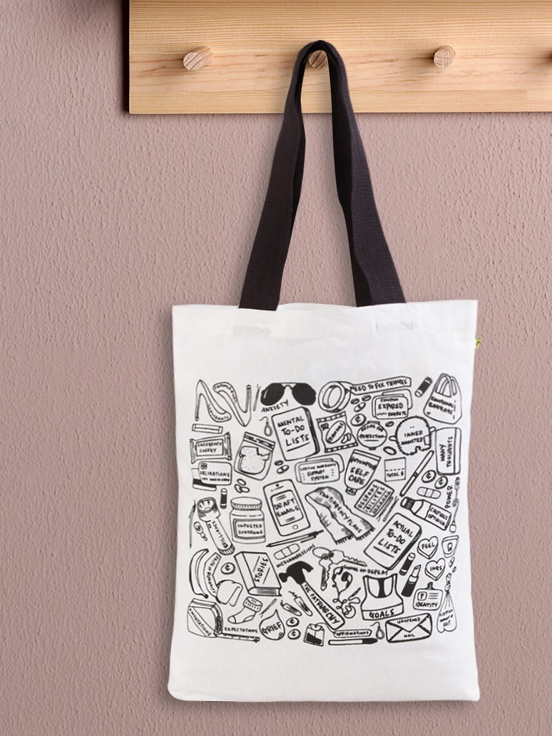 

Home Centre White Printed Oversized Shopper Tote Bag