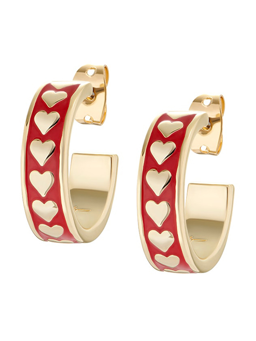 

Ted Baker Gold-Plated Circular Half Hoop Earrings, Red