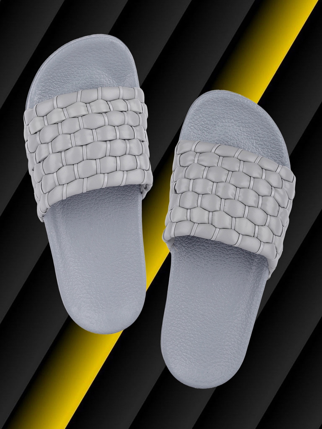 

FREECO Women Self Design Sliders, Grey