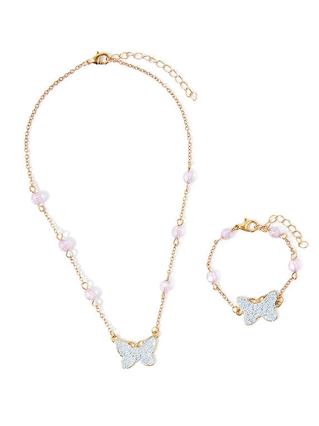 

Accessorize London Girls Butterfly Necklace Bracelet Set, Multi