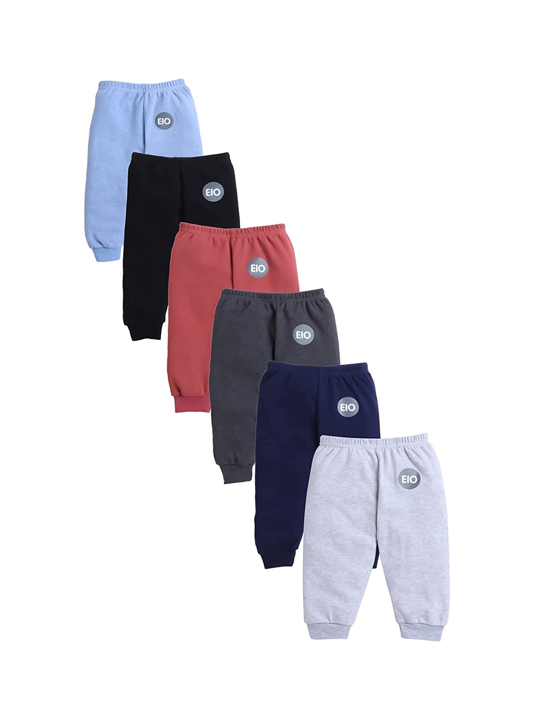

EIO Kids Set of 6 Cotton Ribbed Joggers, Blue