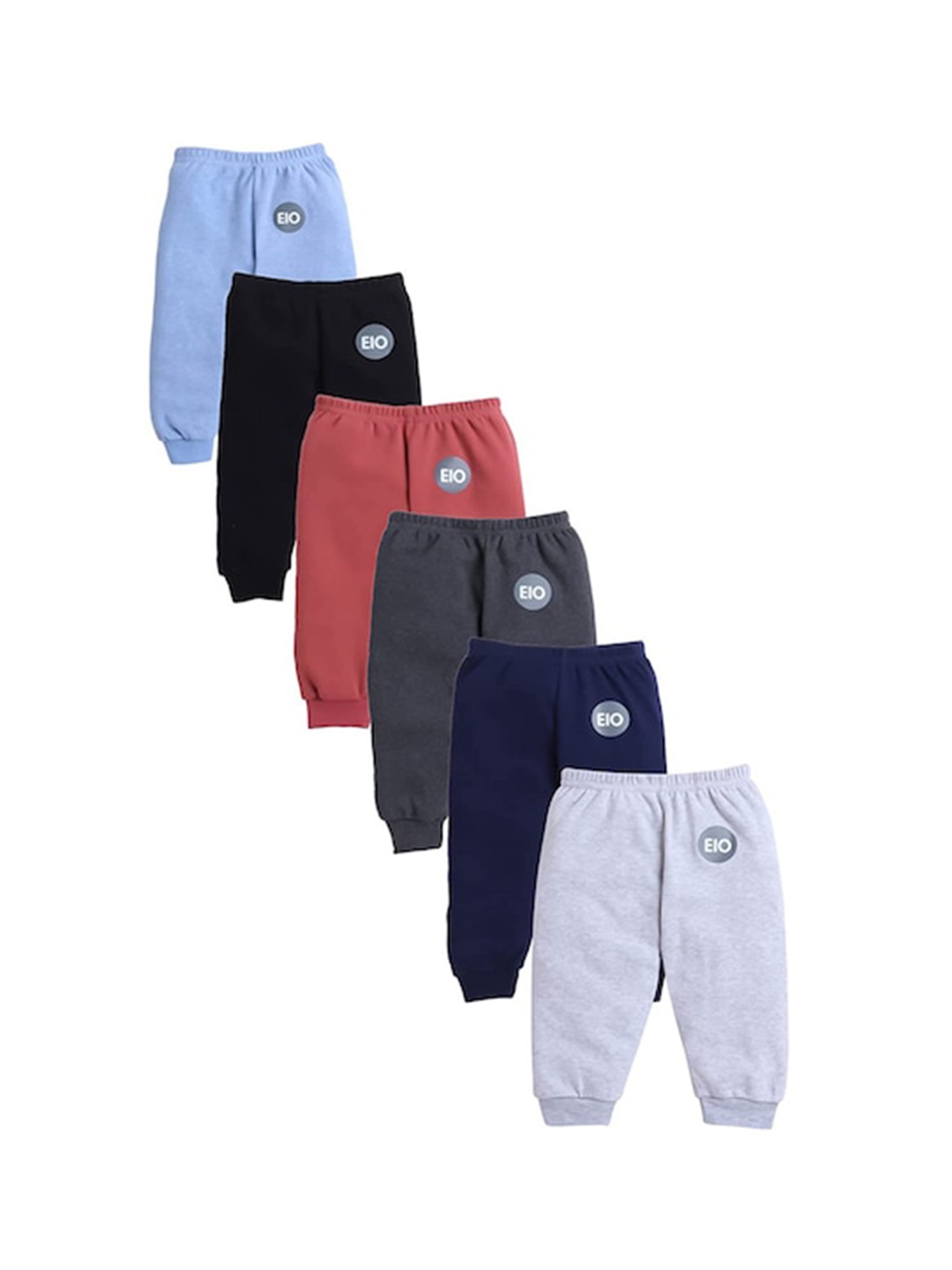 

EIO Kids Pack of 6 Pure Cotton Ribbed Joggers, Blue