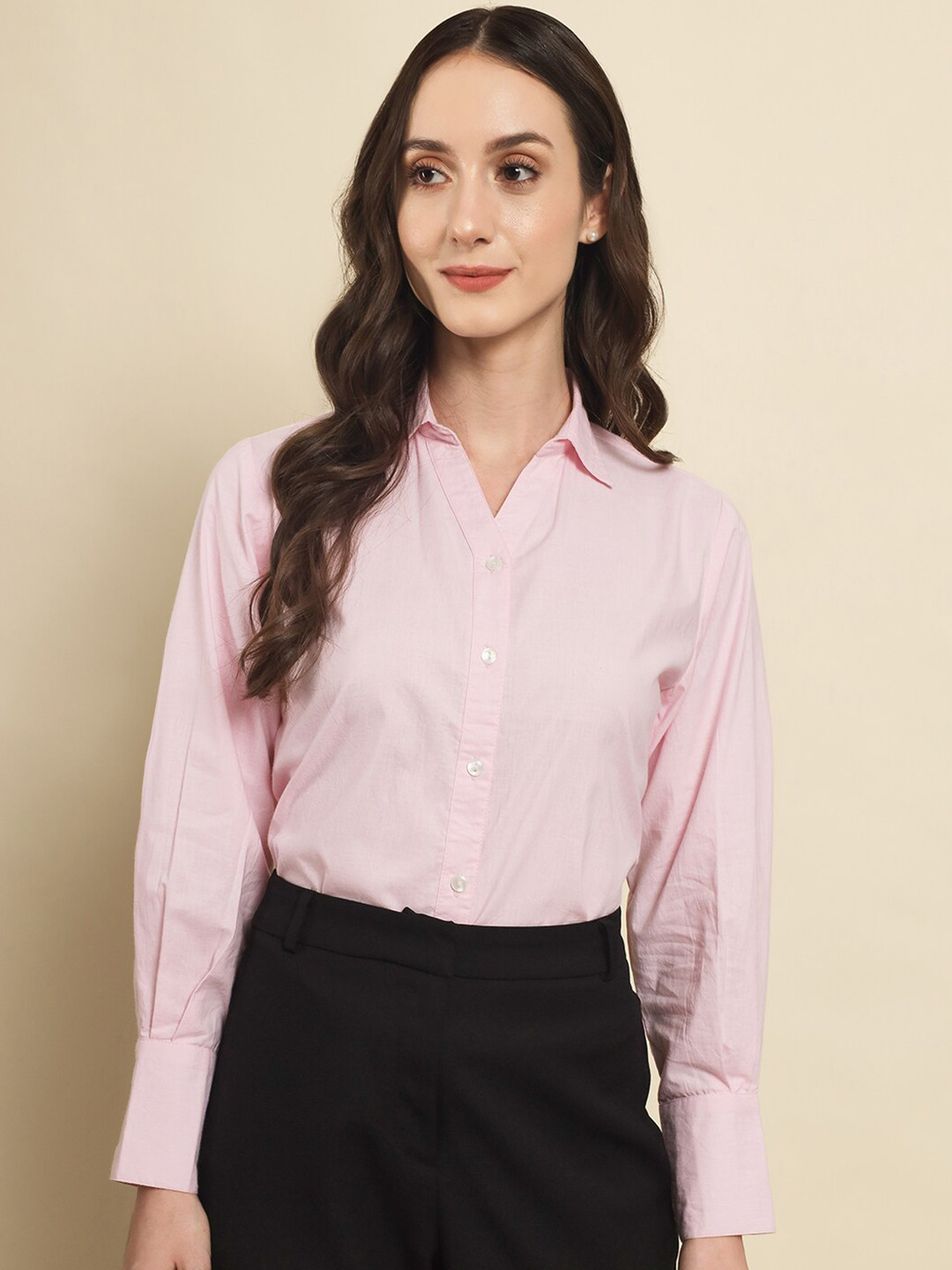 

Trend Arrest Women Comfort Cotton Formal Shirt, Pink
