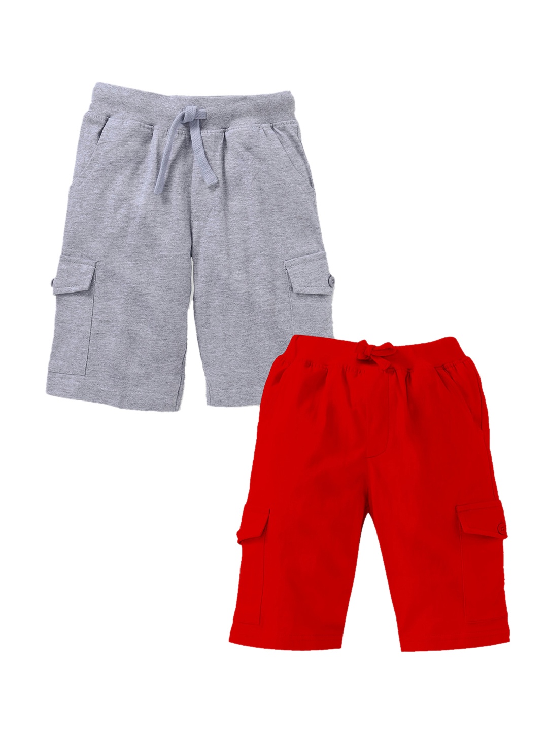 

KiddoPanti Boys Pack Of 2 High-Rise Cargo Shorts, Red