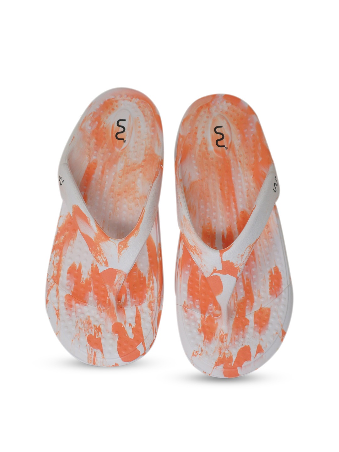 

Doubleu Women Printed Rubber Thong Flip-Flops, White