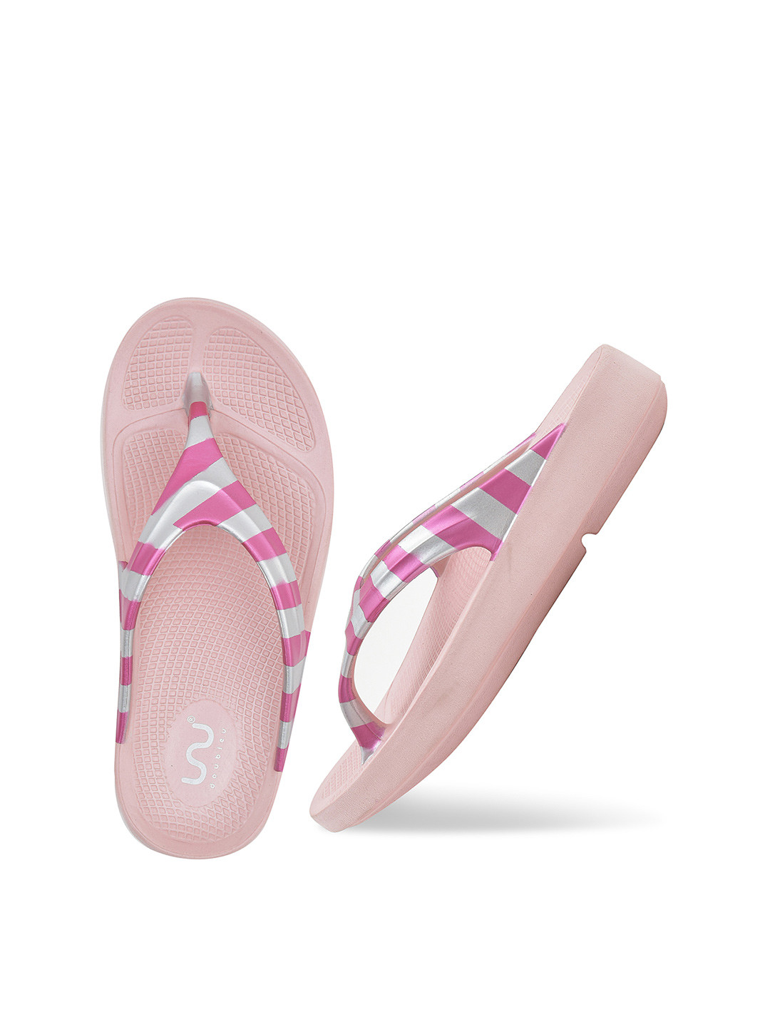 

Doubleu Women Printed EVA Thong Flip-Flops, Pink