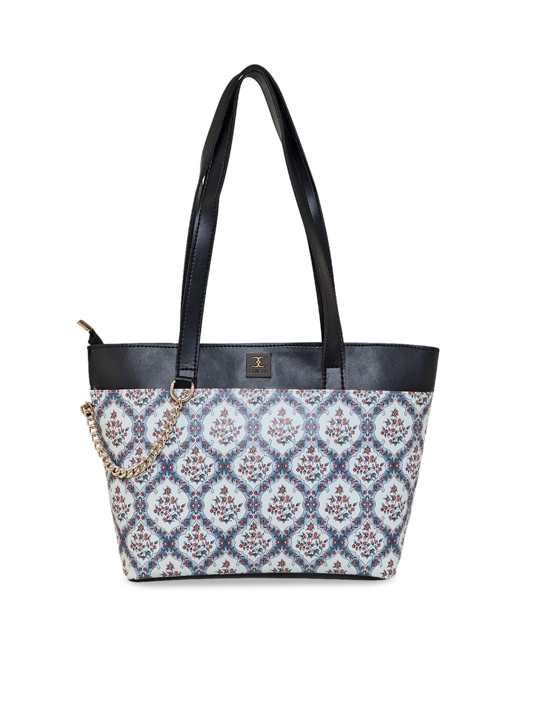 

ESBEDA Ethnic Motifs Printed Structured Shoulder Bag, Grey