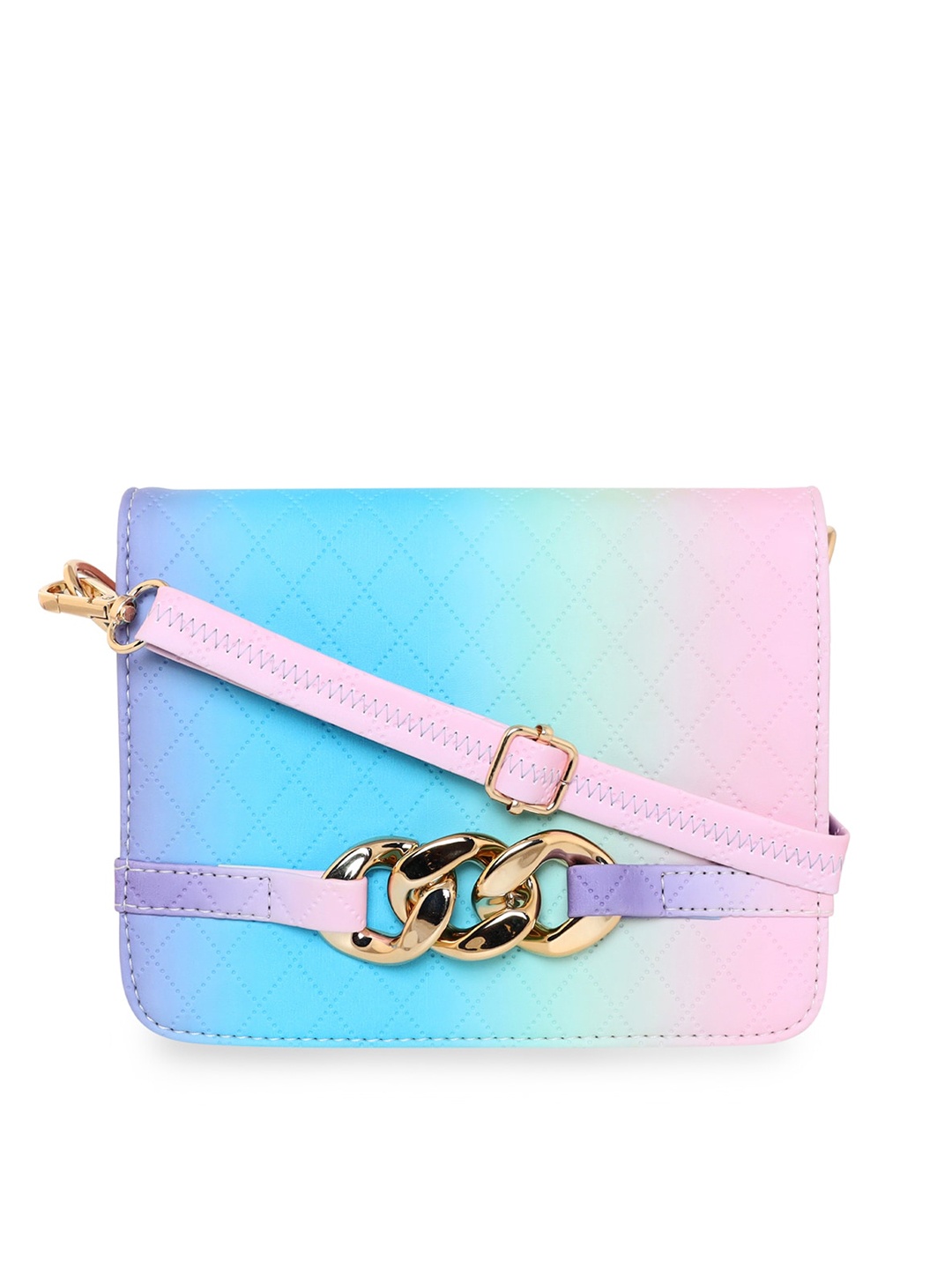 

ESBEDA Women Colourblocked PU Structured Sling Bag with Quilted, Purple