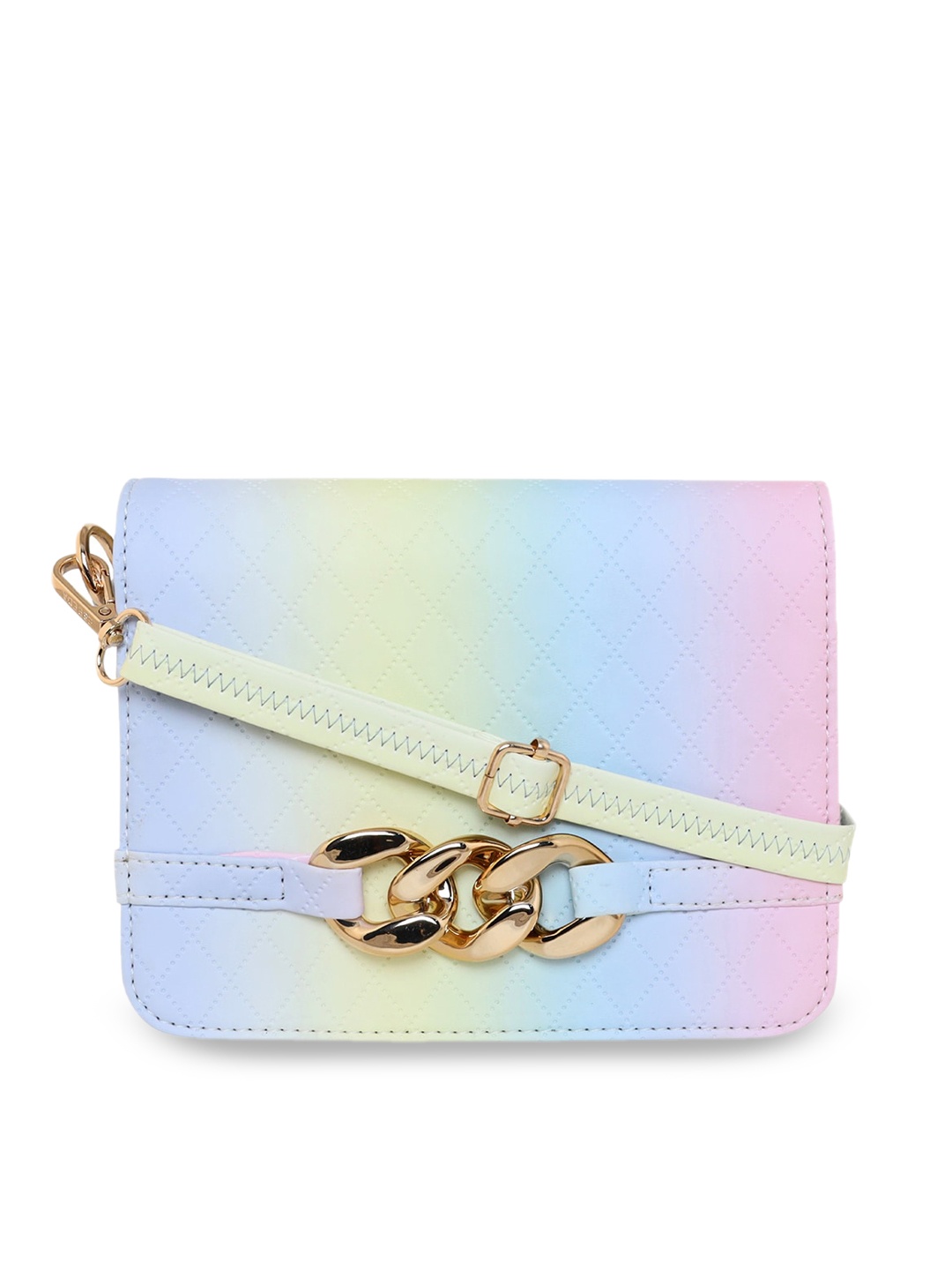 

ESBEDA Yellow Textured PU Structured Sling Bag