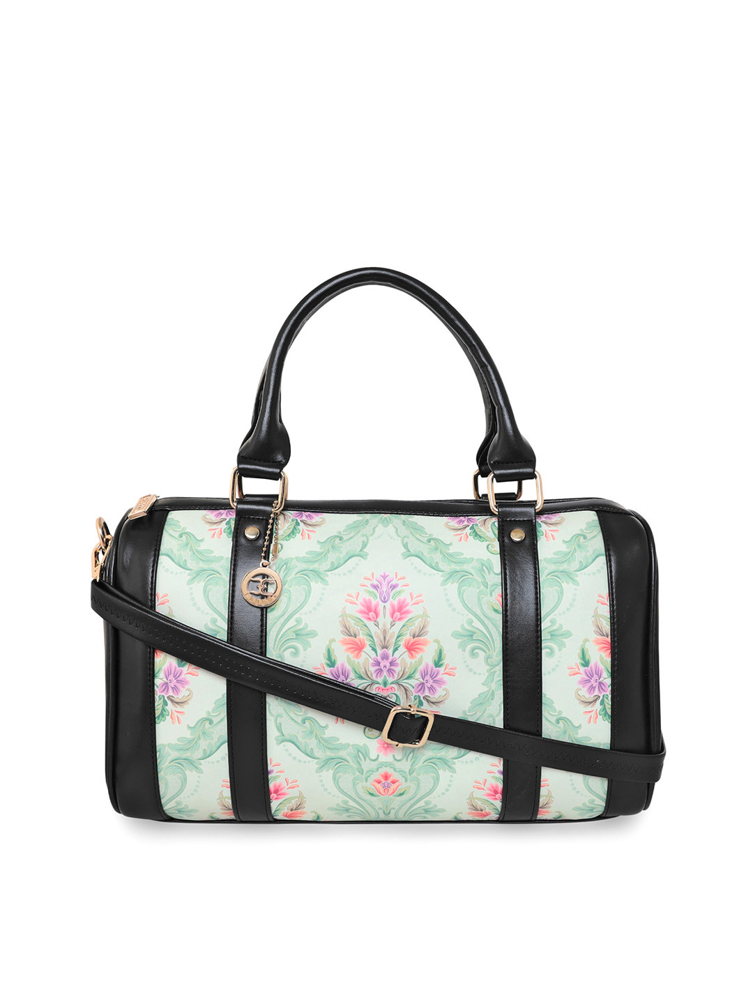

ESBEDA Floral Printed PU Structured Handheld Bag, Green