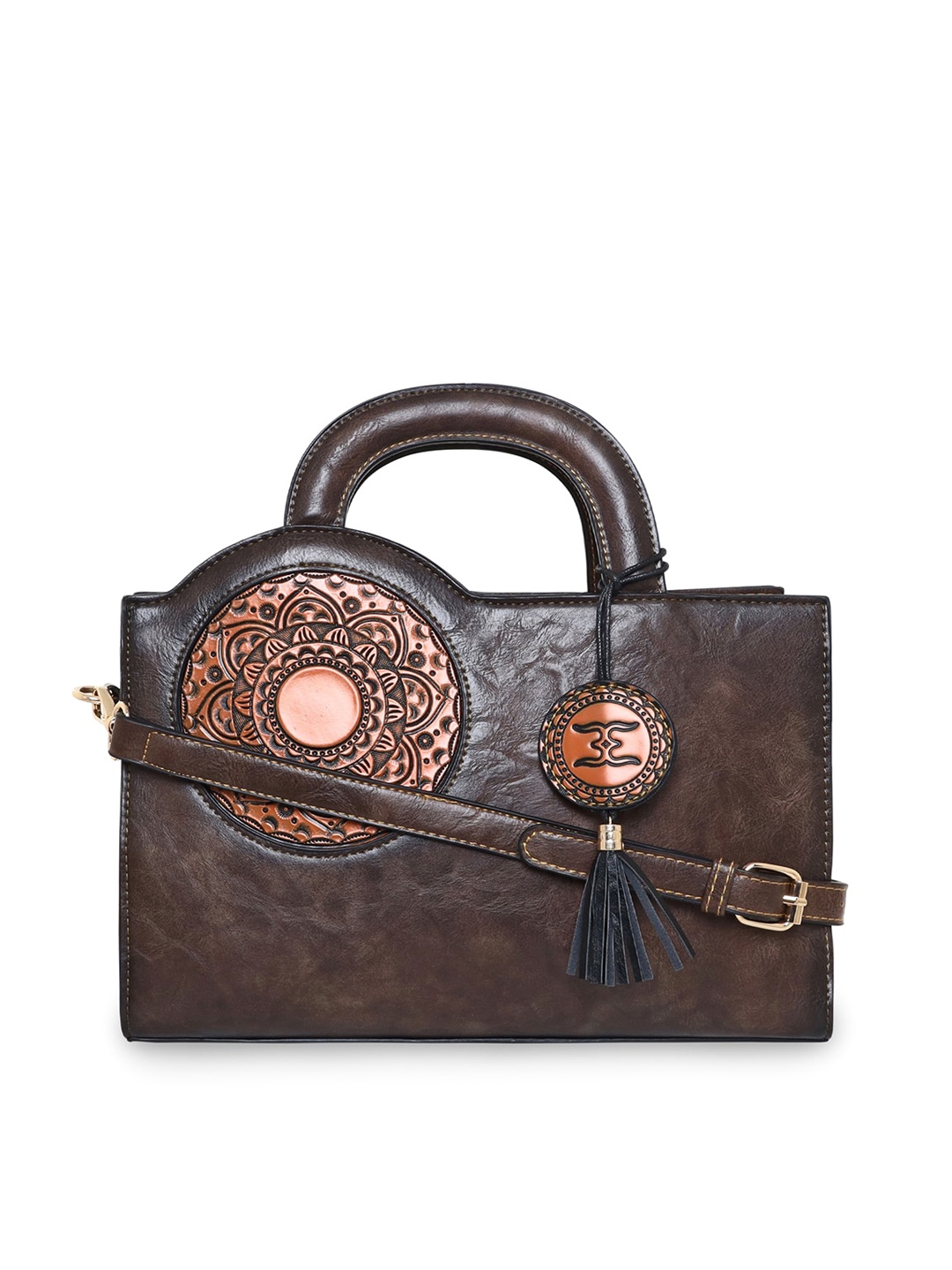 

ESBEDA Women PU Structured Handheld Bag, Brown