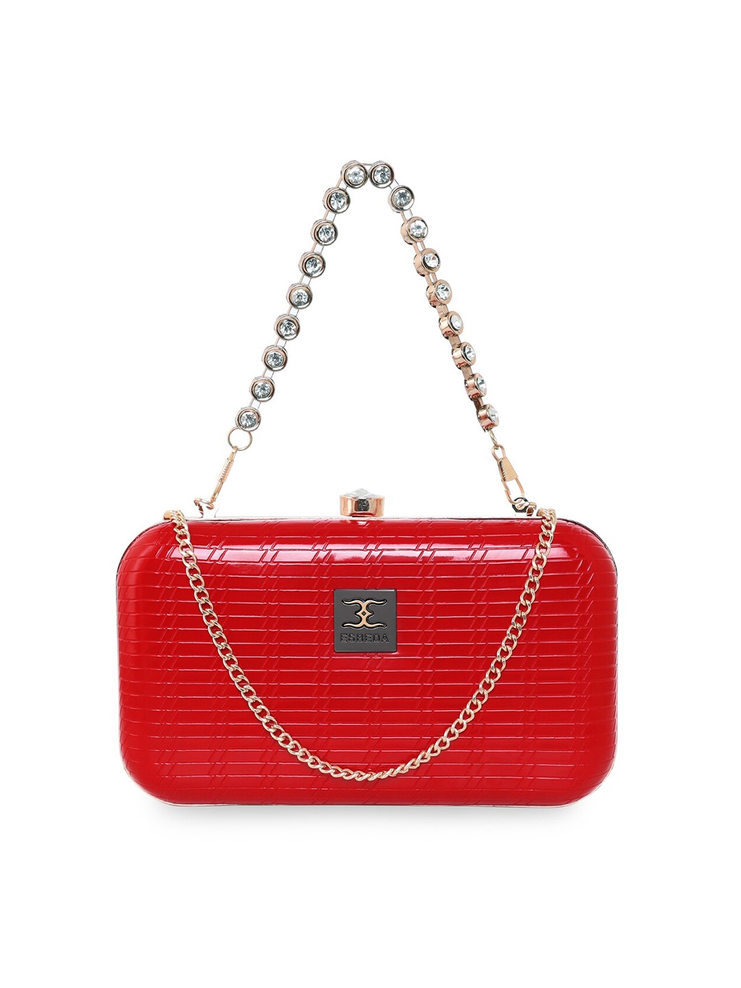 

ESBEDA Textured PU Box Clutch, Red