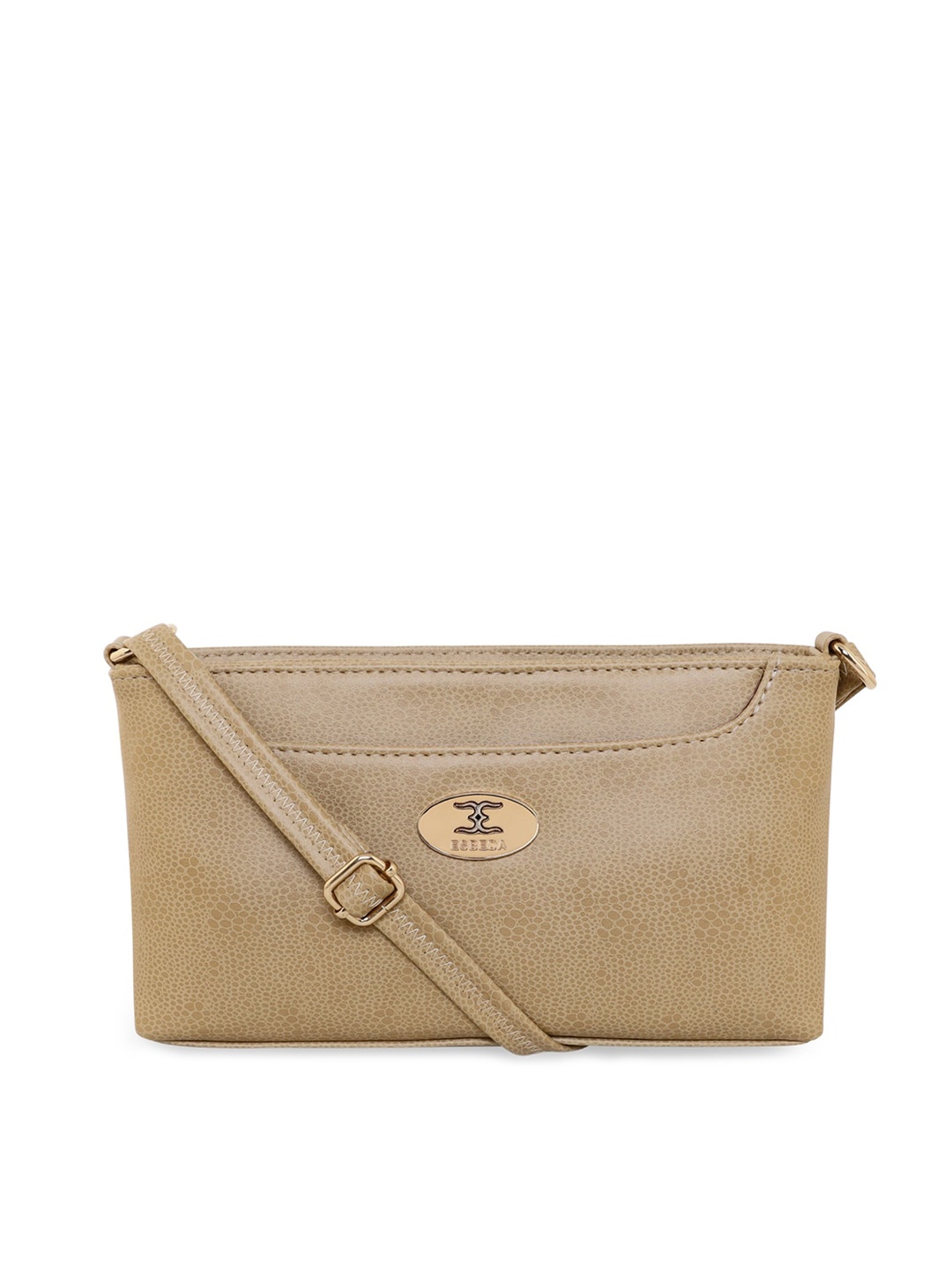 

ESBEDA Textured Structured Sling Bag with Quilted, Camel brown