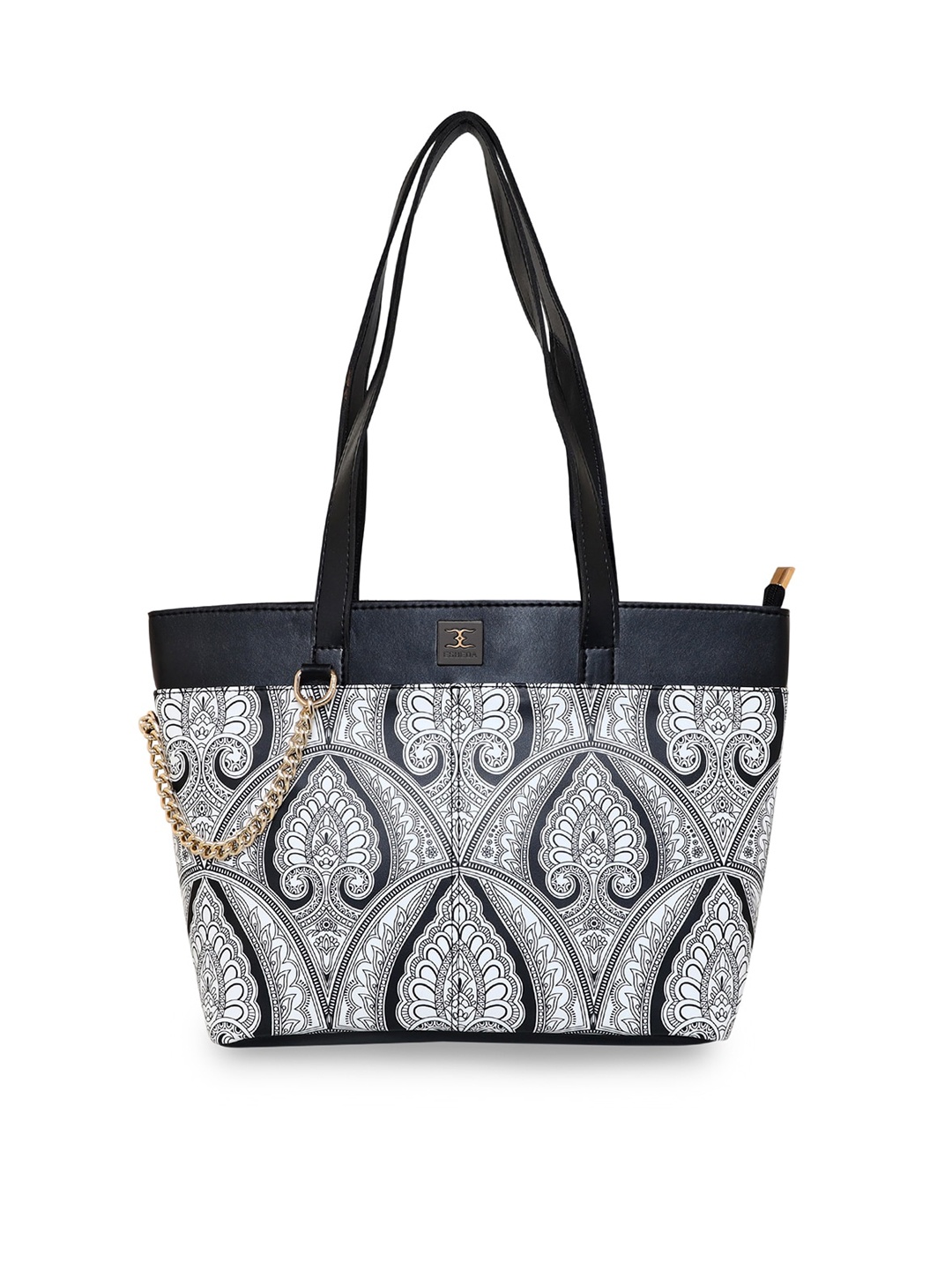 

ESBEDA Ethnic Motifs Embellished PU Swagger Shoulder Bag, Black