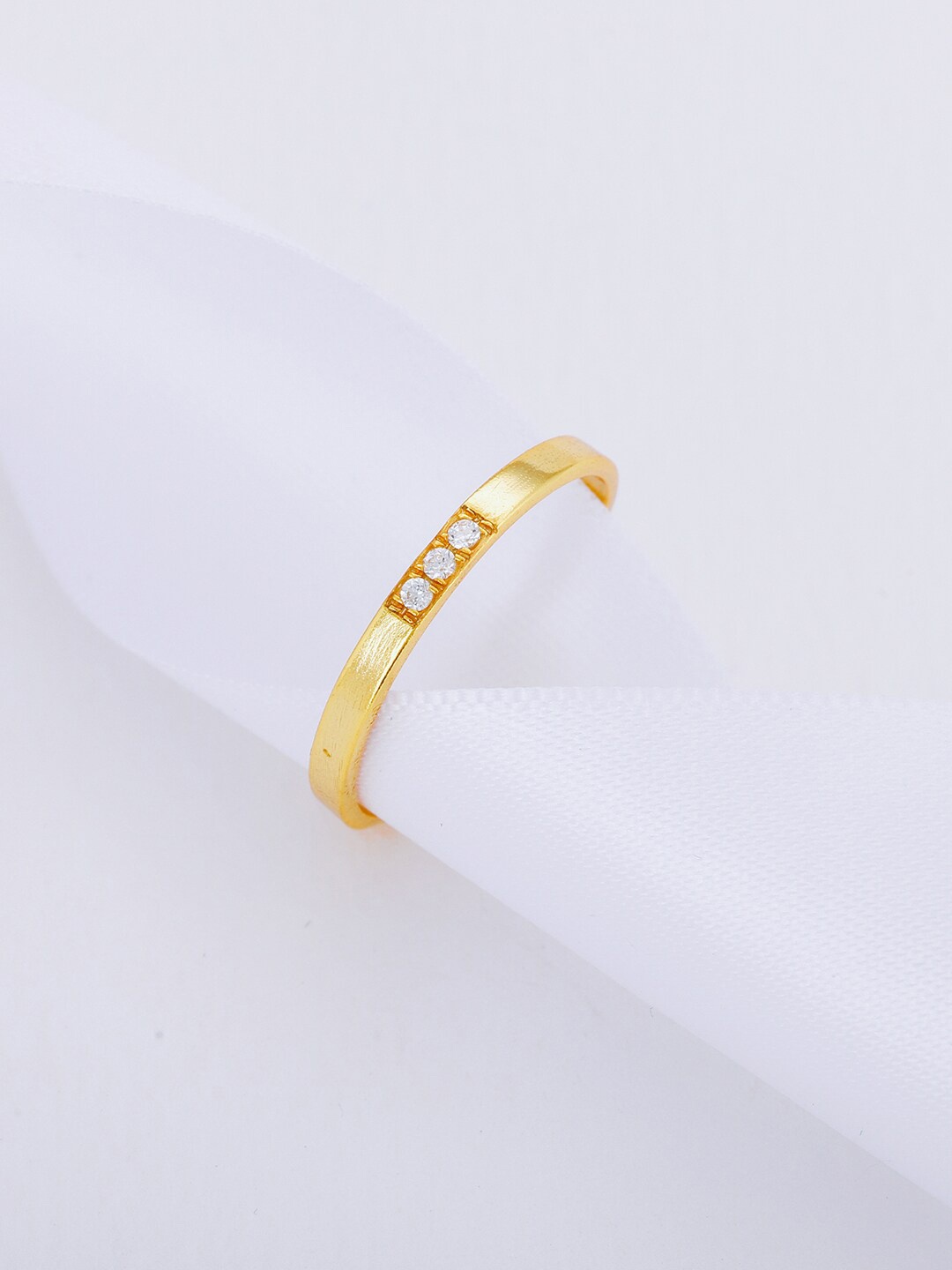 

GIVA 925 Gold-Plated CZ Studded Adjustable Finger Ring