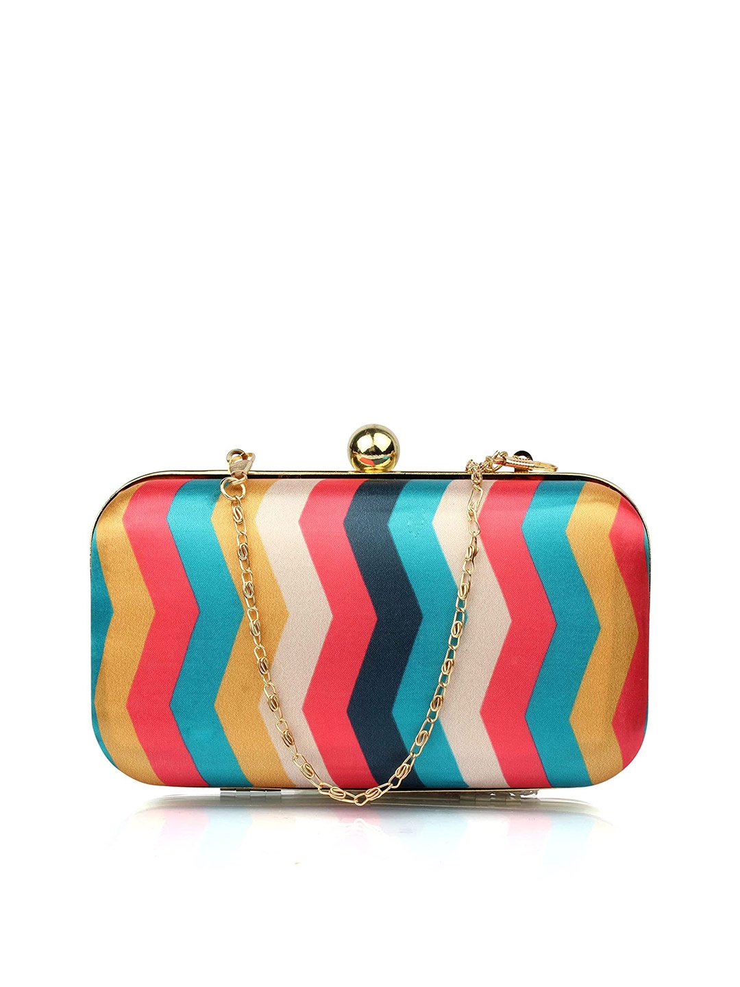 

Style Shoes Printed Box Clutch, Yellow