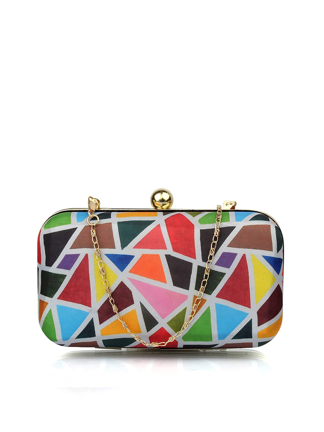 

Style Shoes Printed Box Clutch, Blue