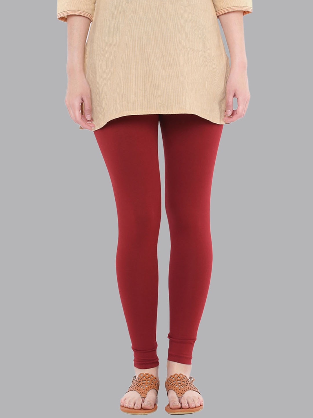 

Dollar Missy Cotton Ankle Length Leggings, Maroon