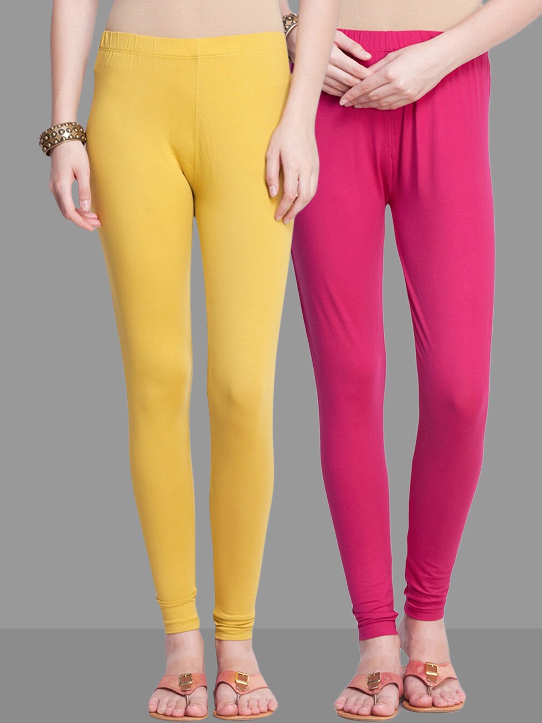 

Dollar Missy Pack Of 2 Churidar Length Leggings, Yellow