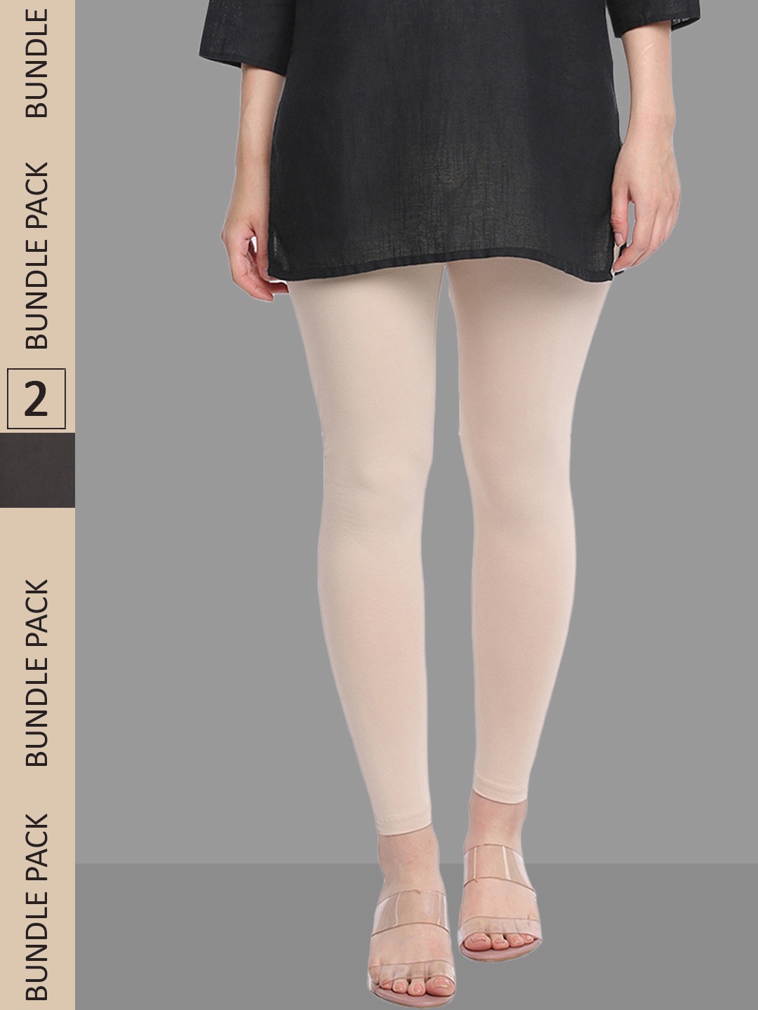 

Dollar Missy Pack Of 2 Ankle-Length Leggings, Beige