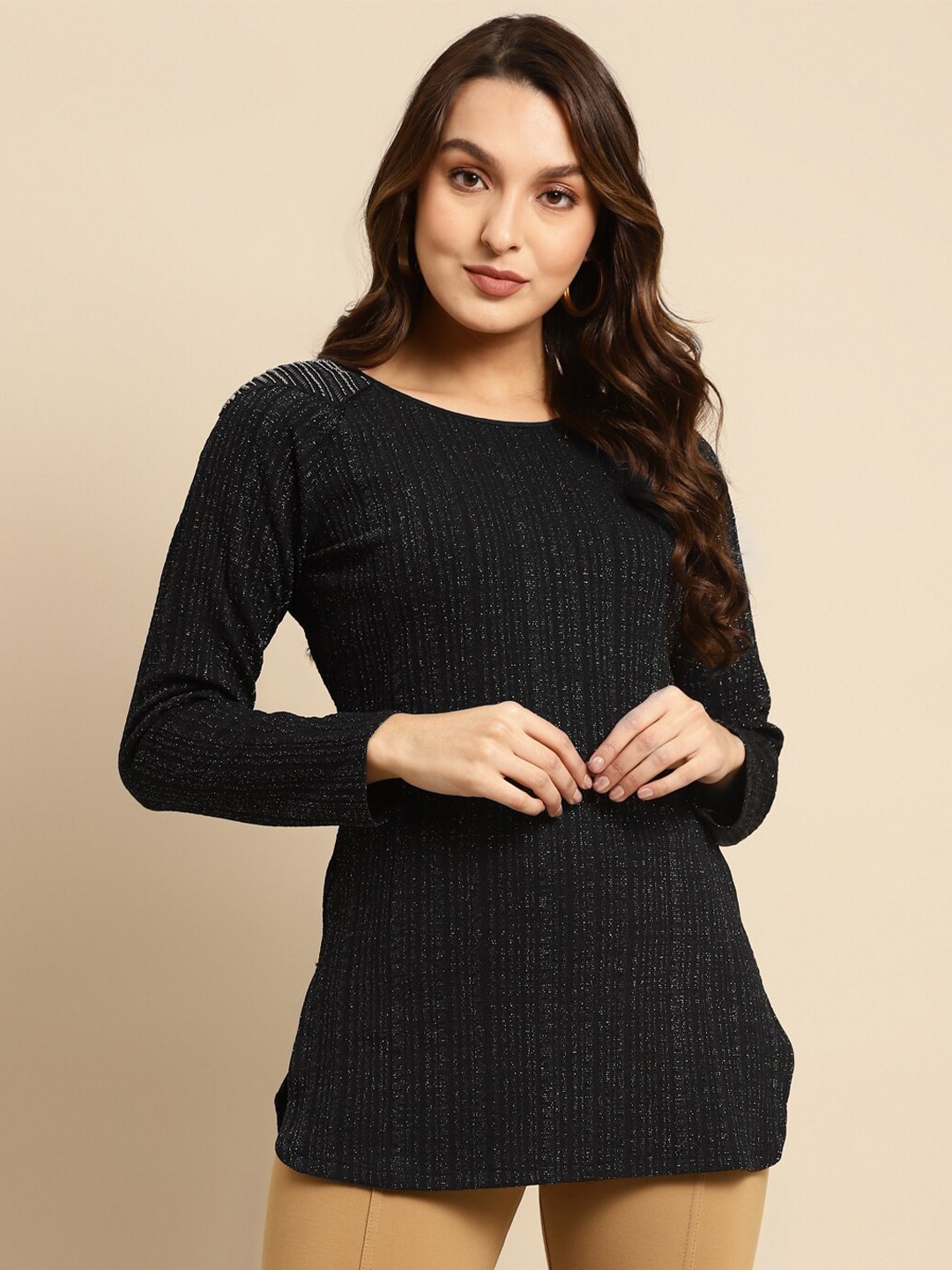 

Lakshita Embroidered Top, Black