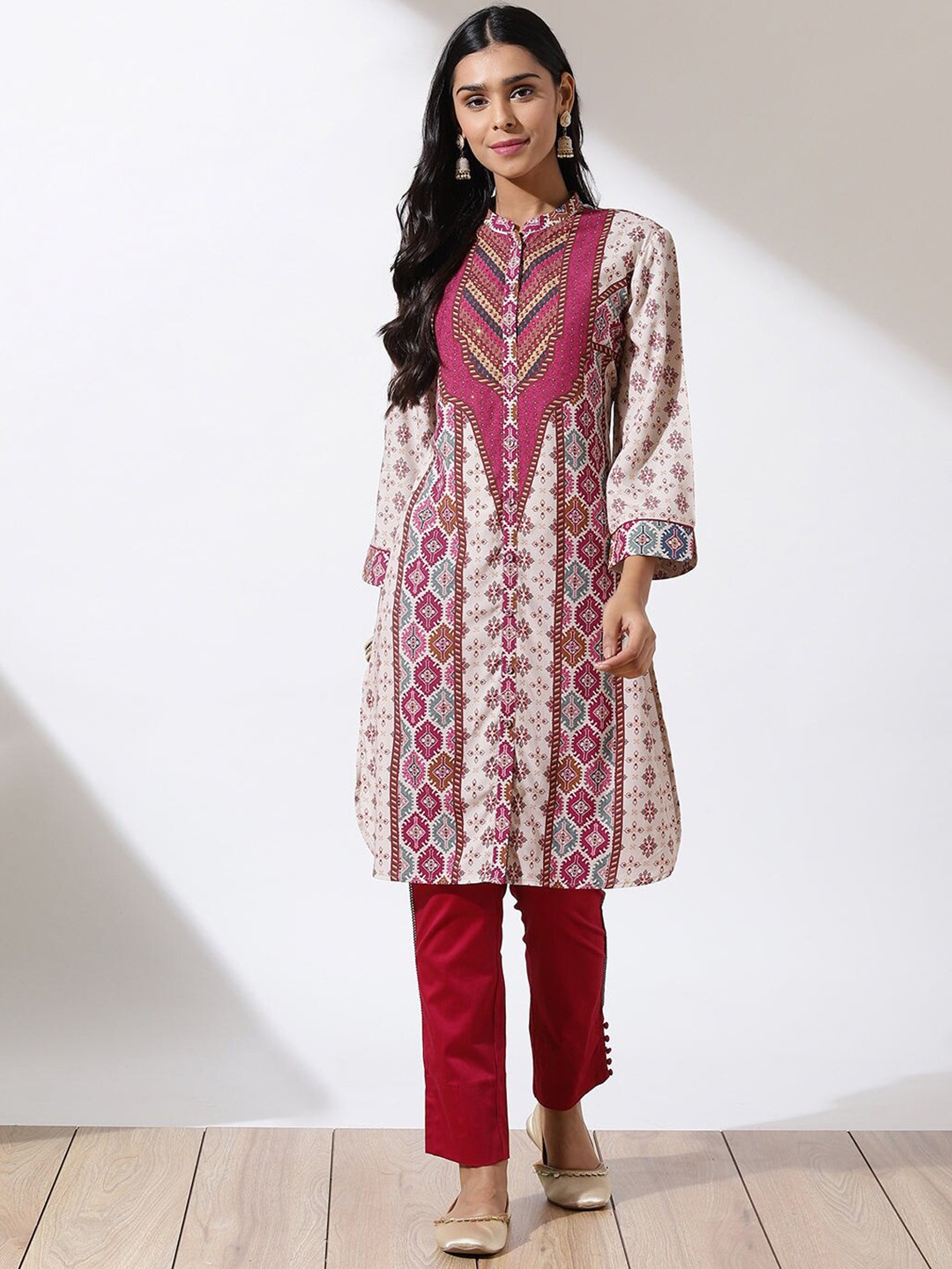 

Lakshita Ethnic Motifs Printed Kurta, Pink