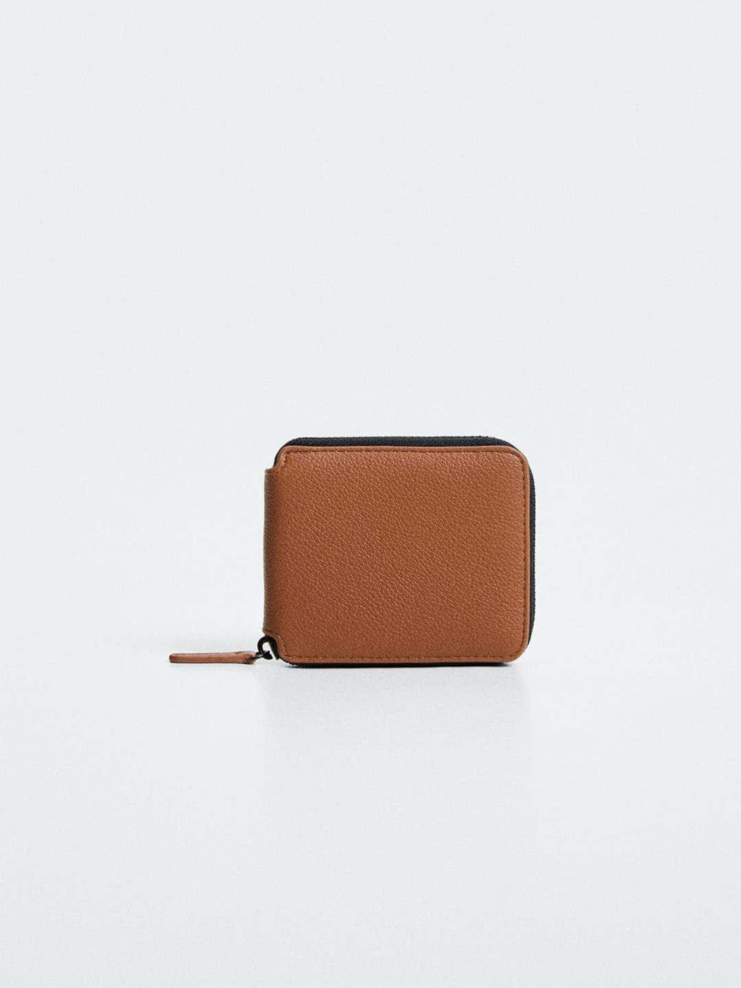 

MANGO MAN Textured Sustainable Zip Around Wallet, Brown