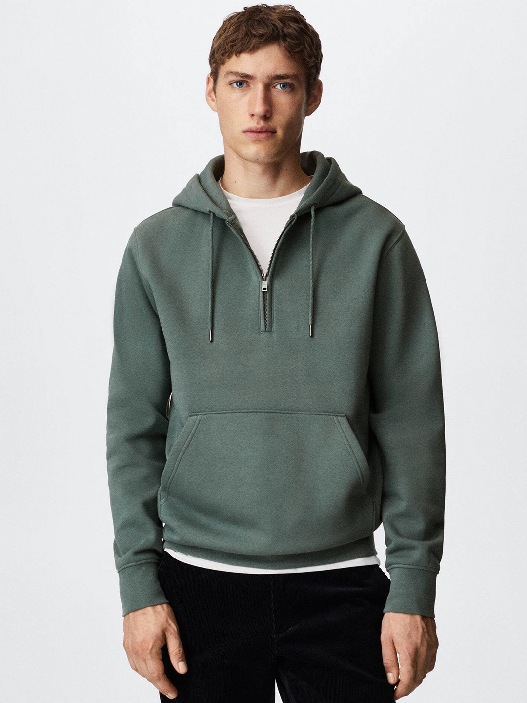 

MANGO MAN Hooded Sweatshirt, Olive
