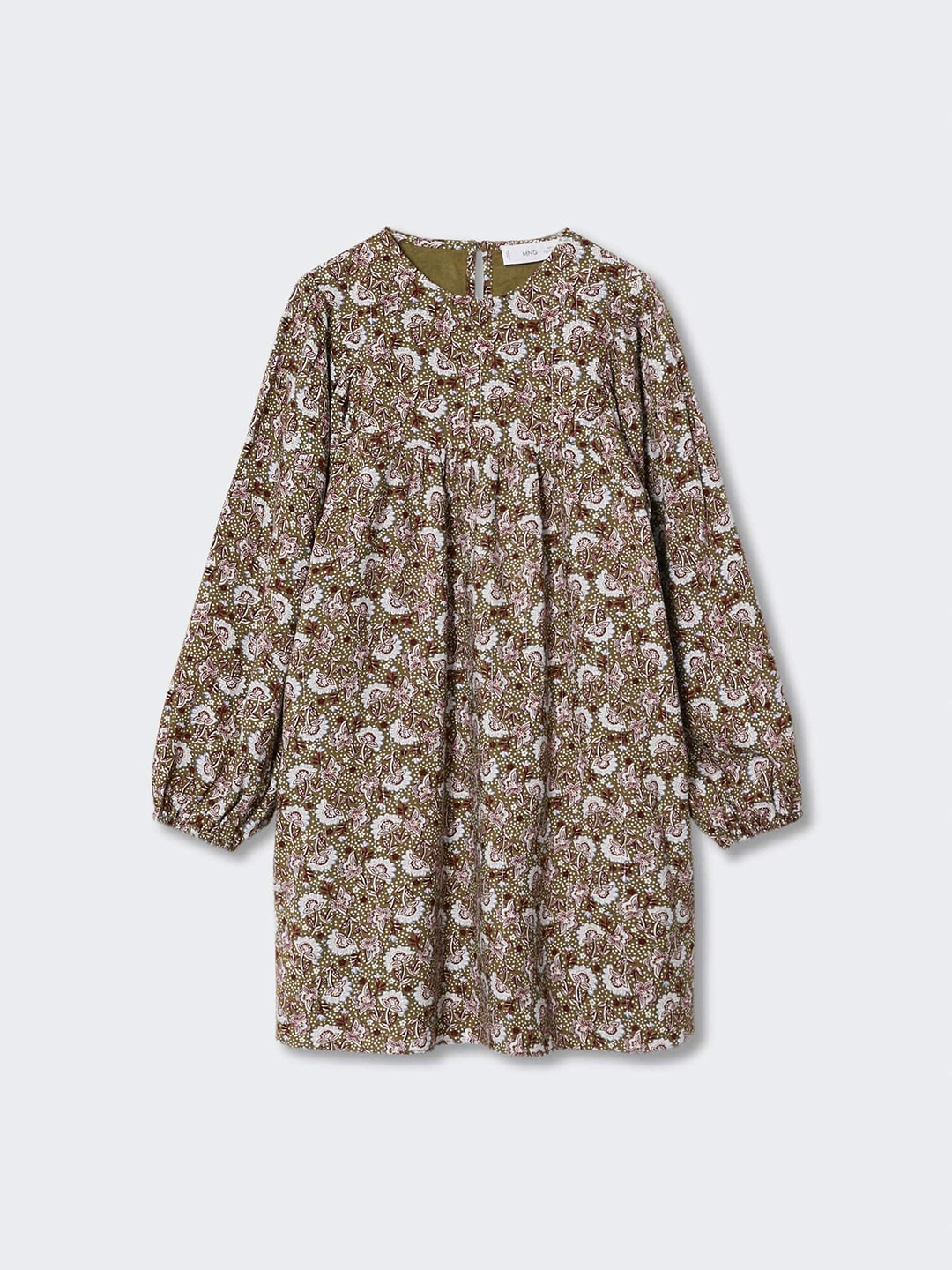 

Mango Kids Girls Floral A-Line Dress, Olive