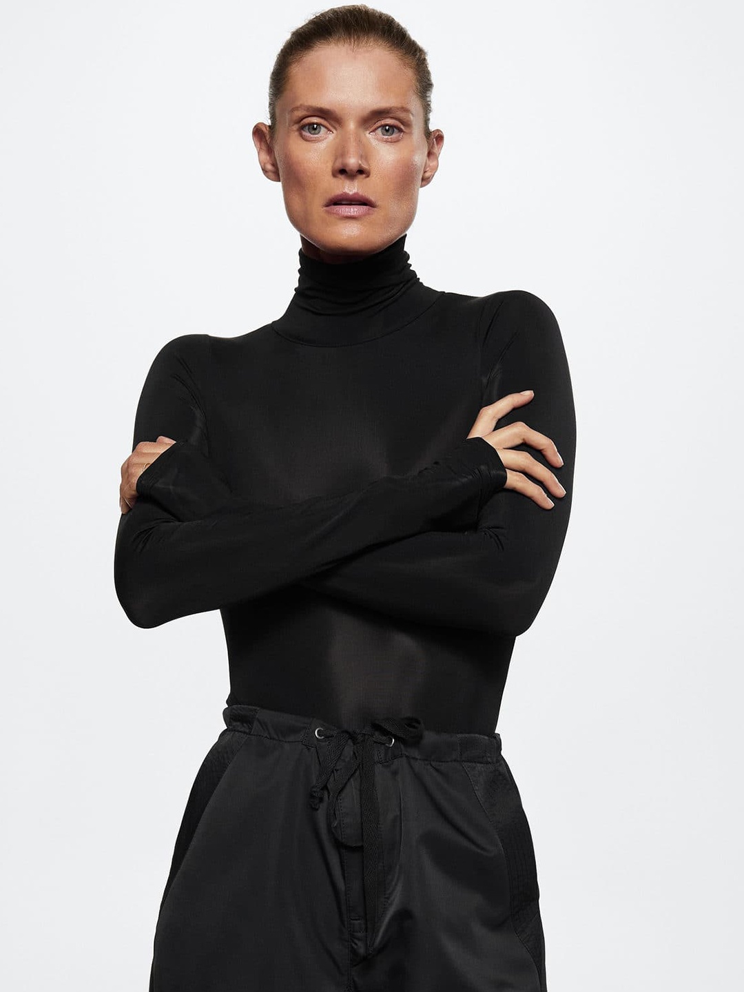 

MANGO Turtle Neck Long Sleeves Bodysuit, Black