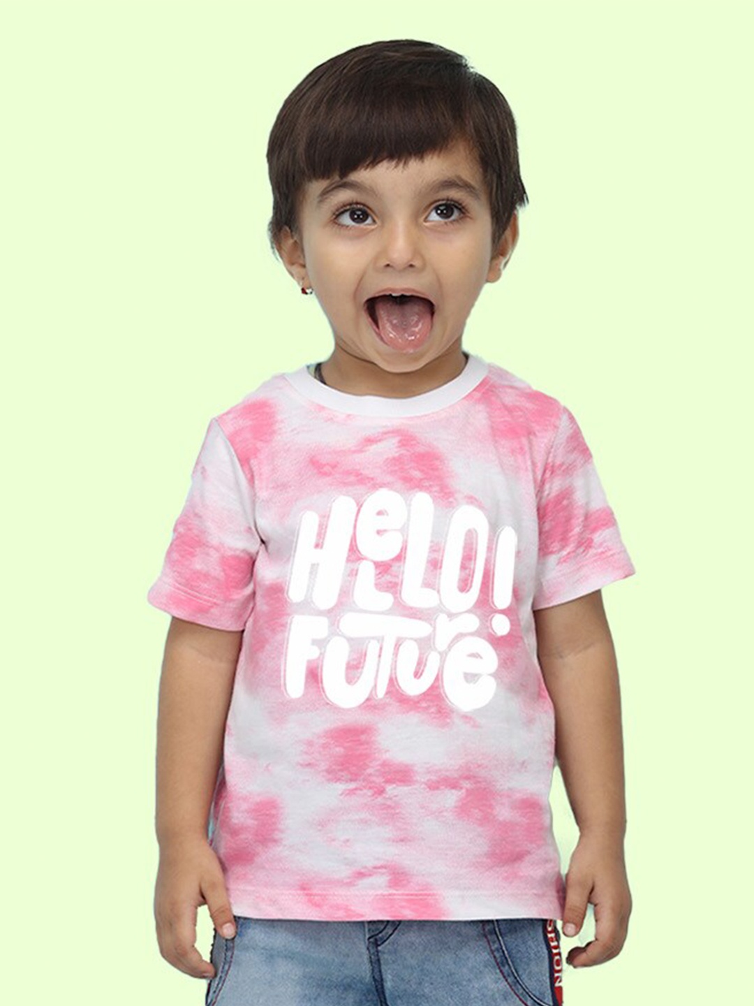 

NUSYL Kids Typography Printed T-shirt, Pink