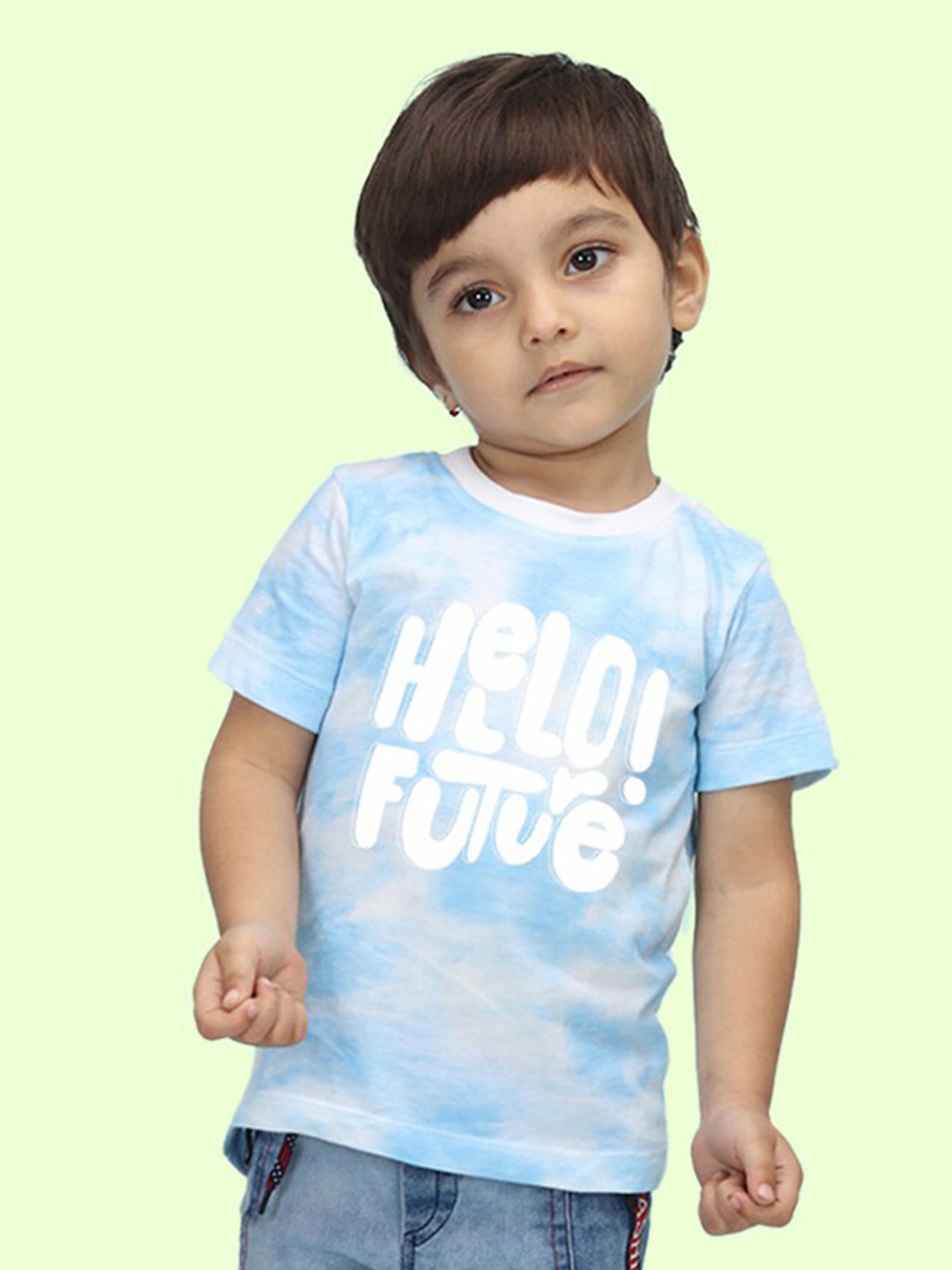 

NUSYL Kids Typography Printed T-shirt, Blue
