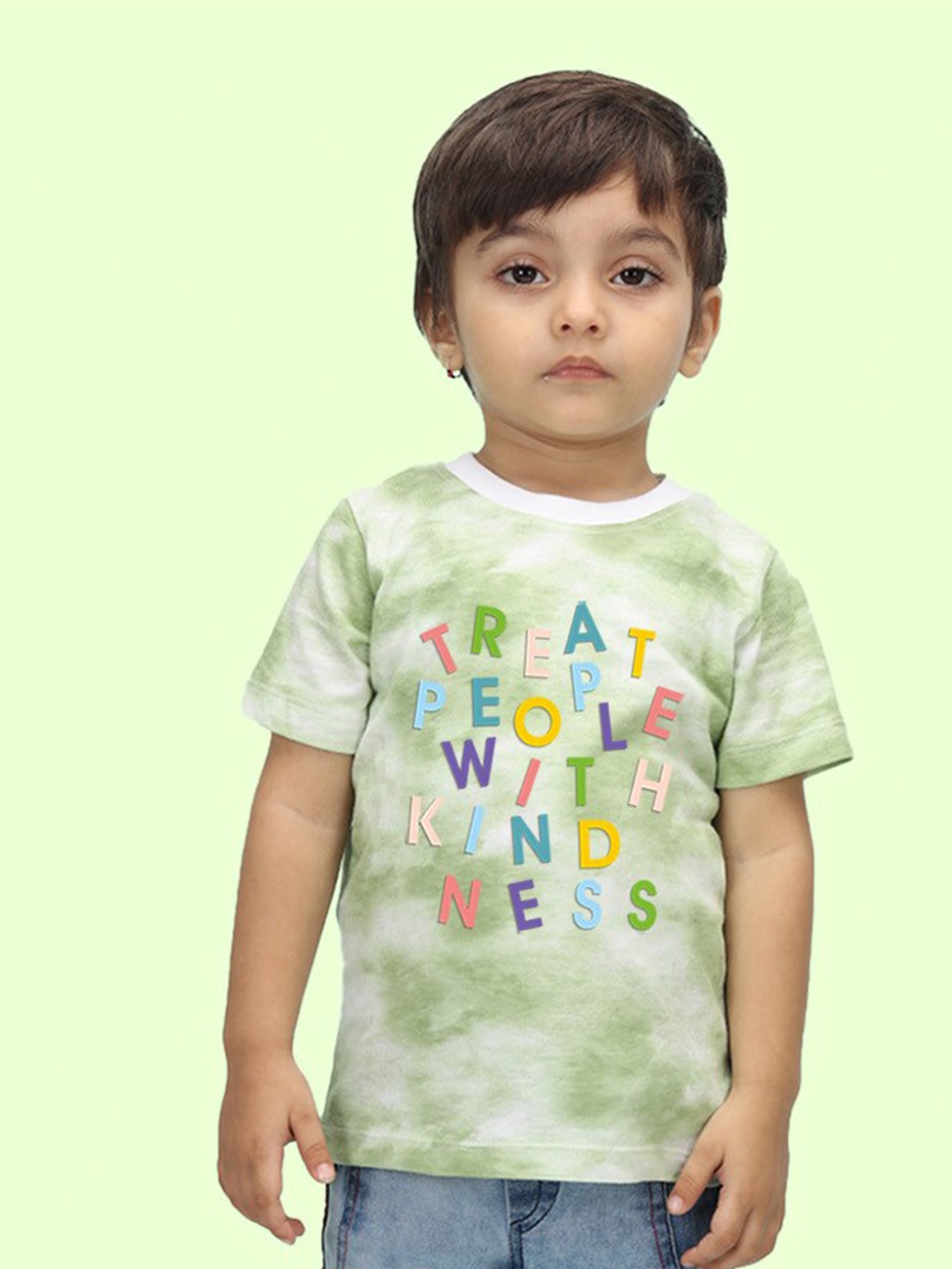 

NUSYL Kids Typography Printed T-shirt, Green